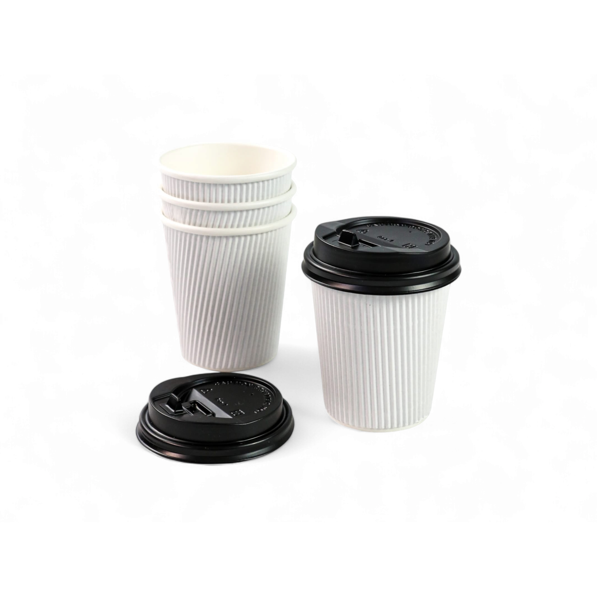 350ml Ripple Paper Coffee Cups White 5pack