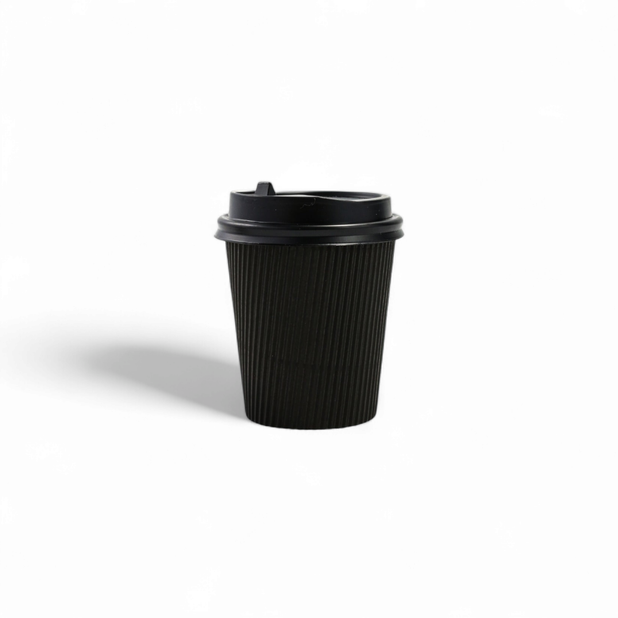 250ml Ripple Paper Coffee Cup Matte Black 5pack