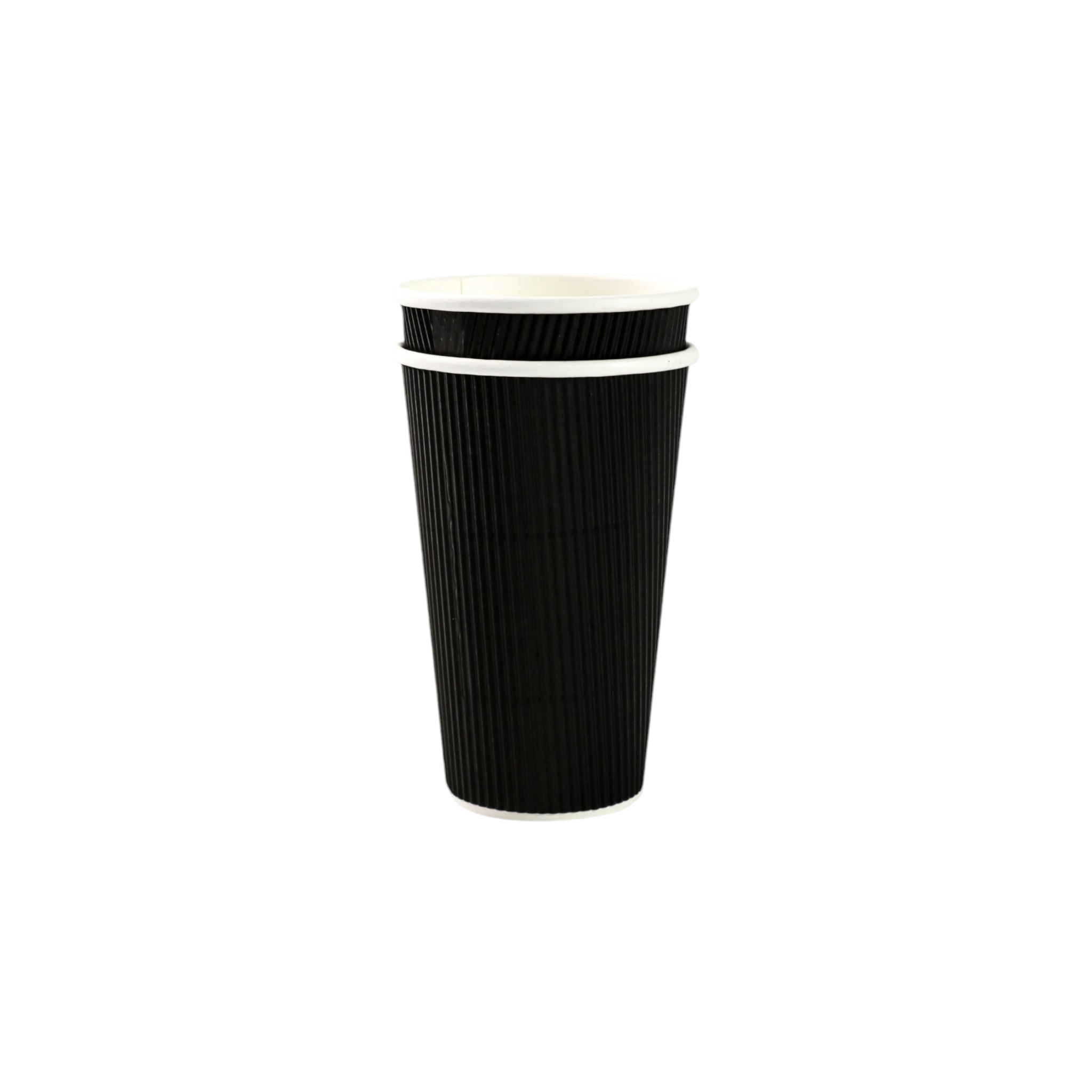 500ml Ripple Coffee Cups Matte Black 5pack