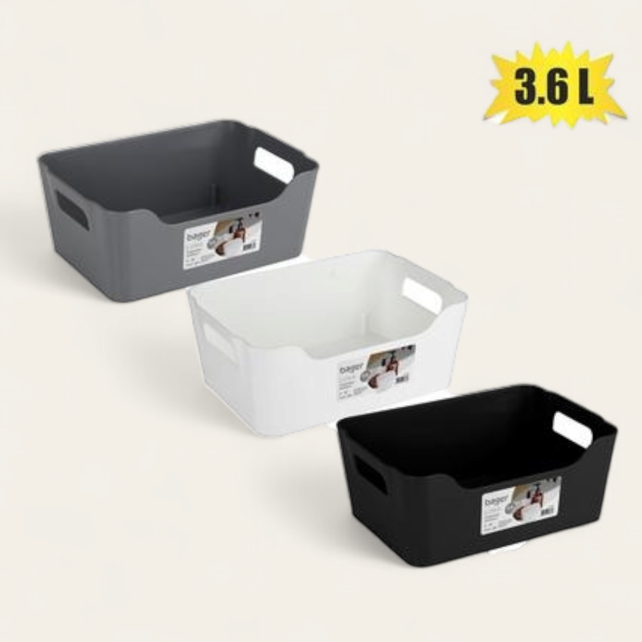 Luna Storage Orhaniser with Carry Handle 3.6L 24.5x17x10.5cm