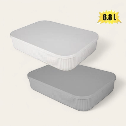 Multipurpose Plastic Storage Box Shell Design with Lid 6.8L