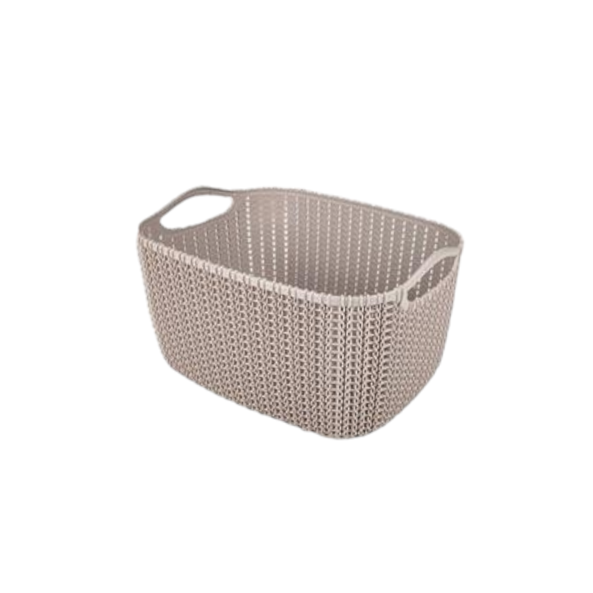 Plastic Basket Weave Pattern 12L 35x25x20cm with Carry Handle