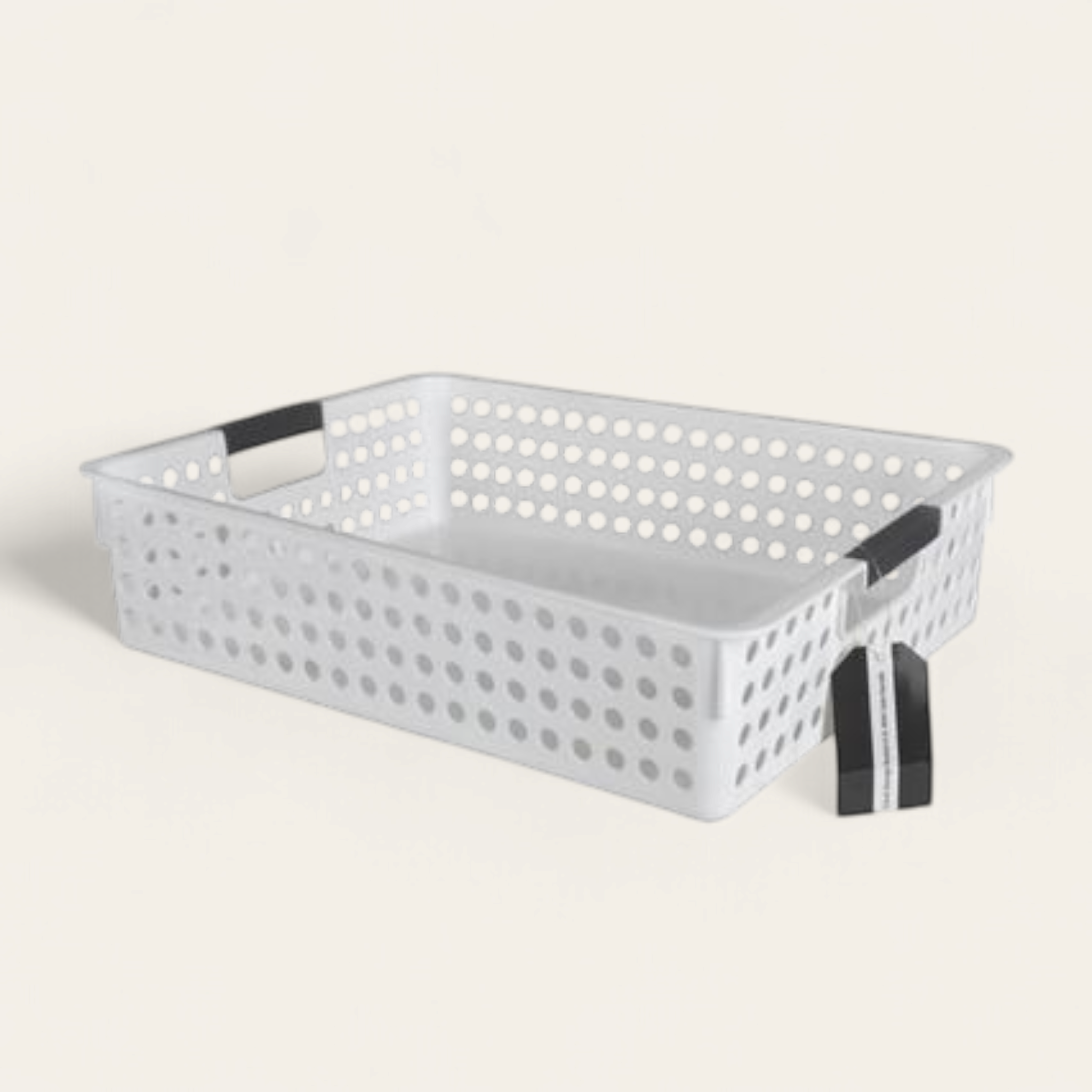 Storage Plastic Basket Circles Pattern 34x25x8cm 6.5L with Carry Handle