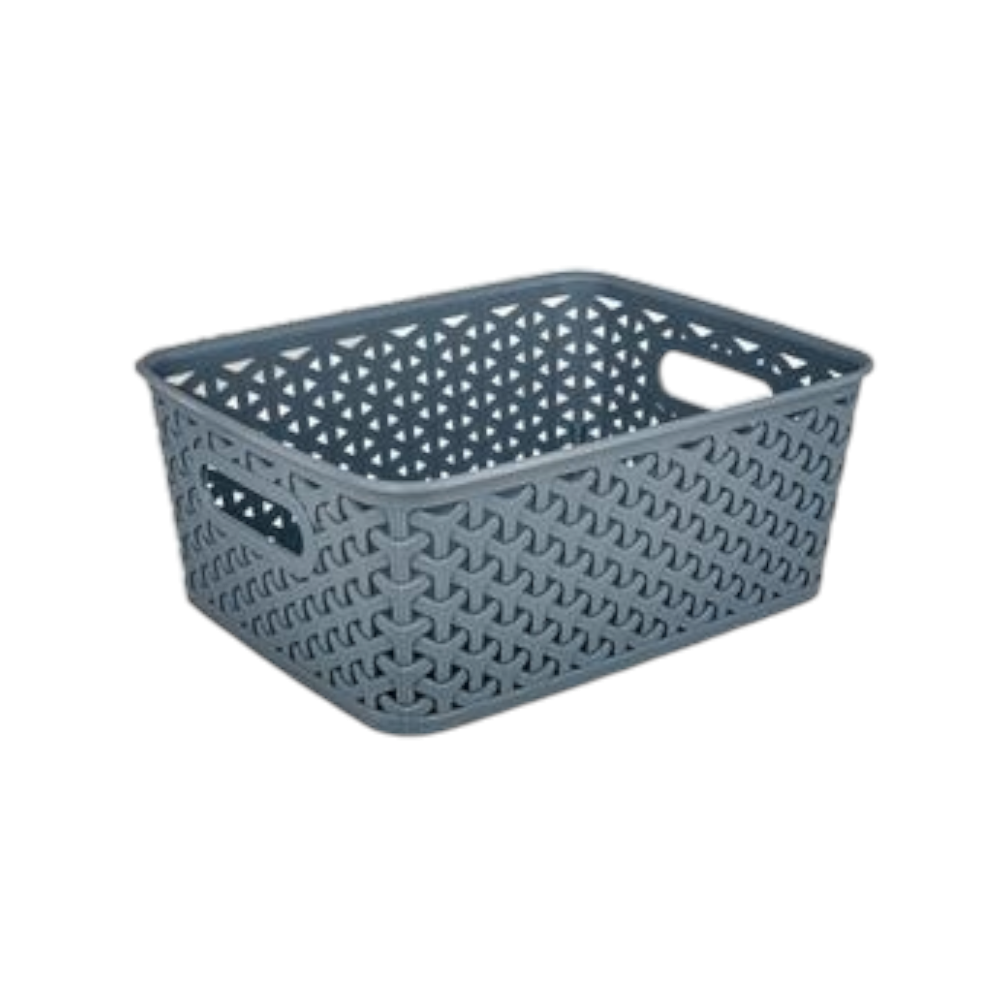 Jute Plastic Basket 2.5L 25x18x6cm with Carry Handle