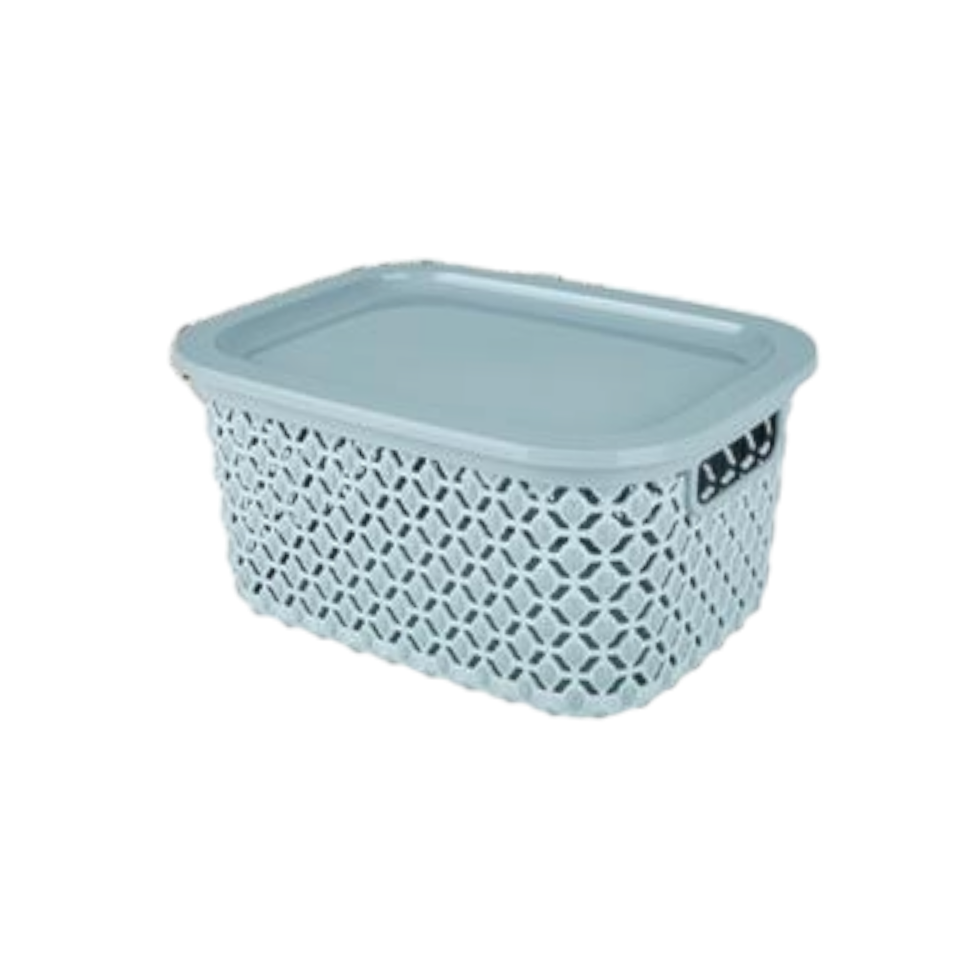 Pointy Plastic Storage Basket with Lid 19x25x13cm