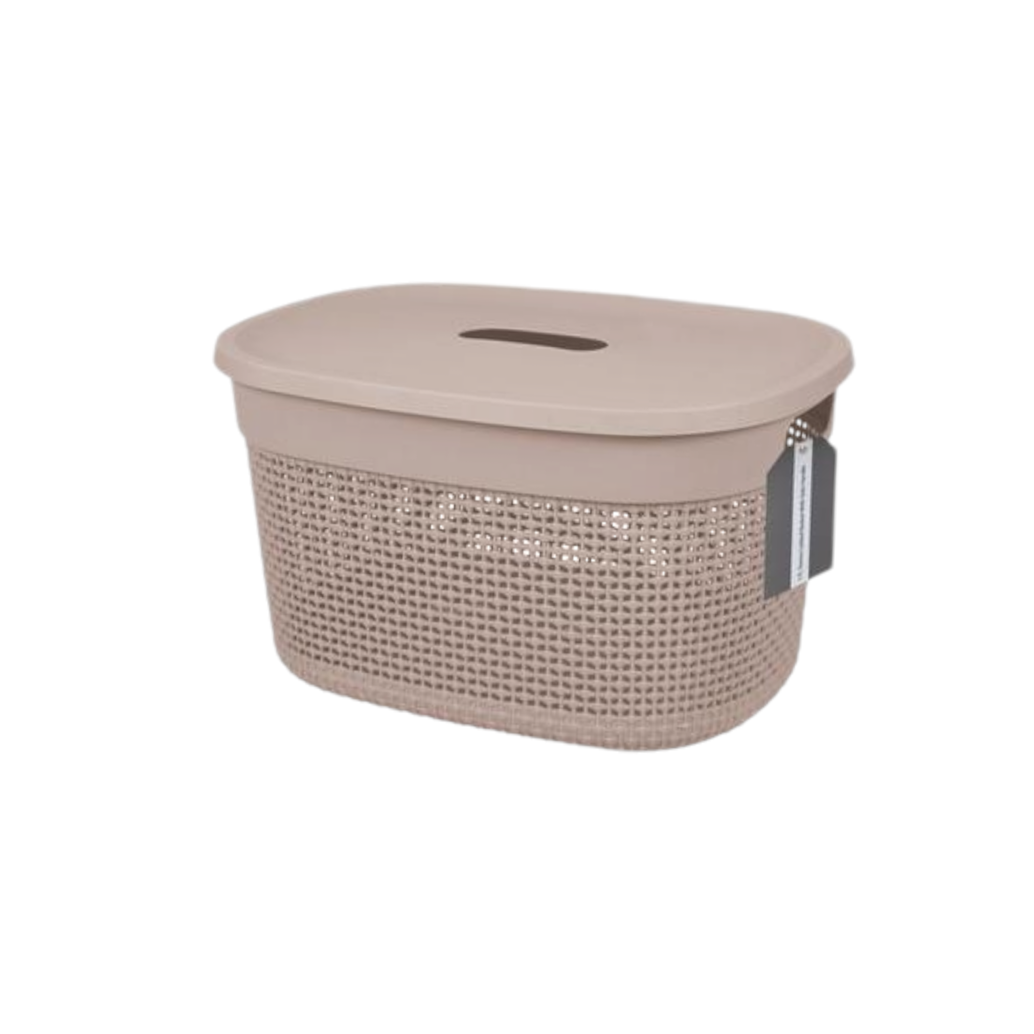 Stereo Plastic Storage Basket with Lid 17L 38x28x22cm & Carry Handle