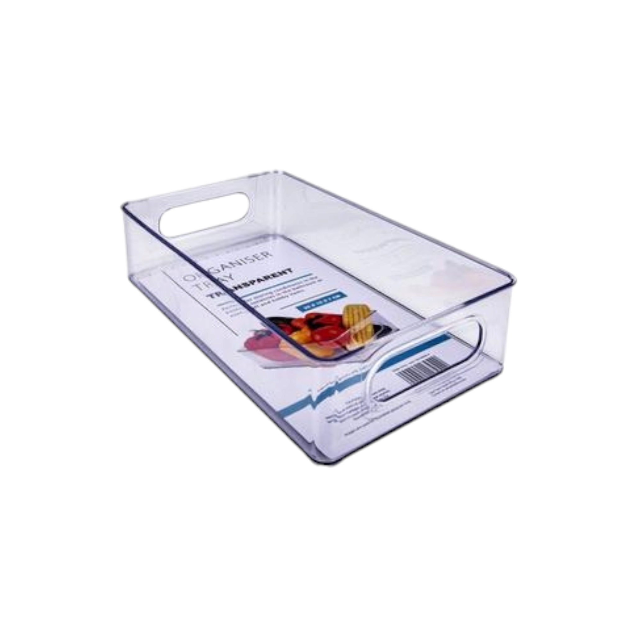 Fridge Organiser Tray Clear 25x15x7cm with Carry Handle