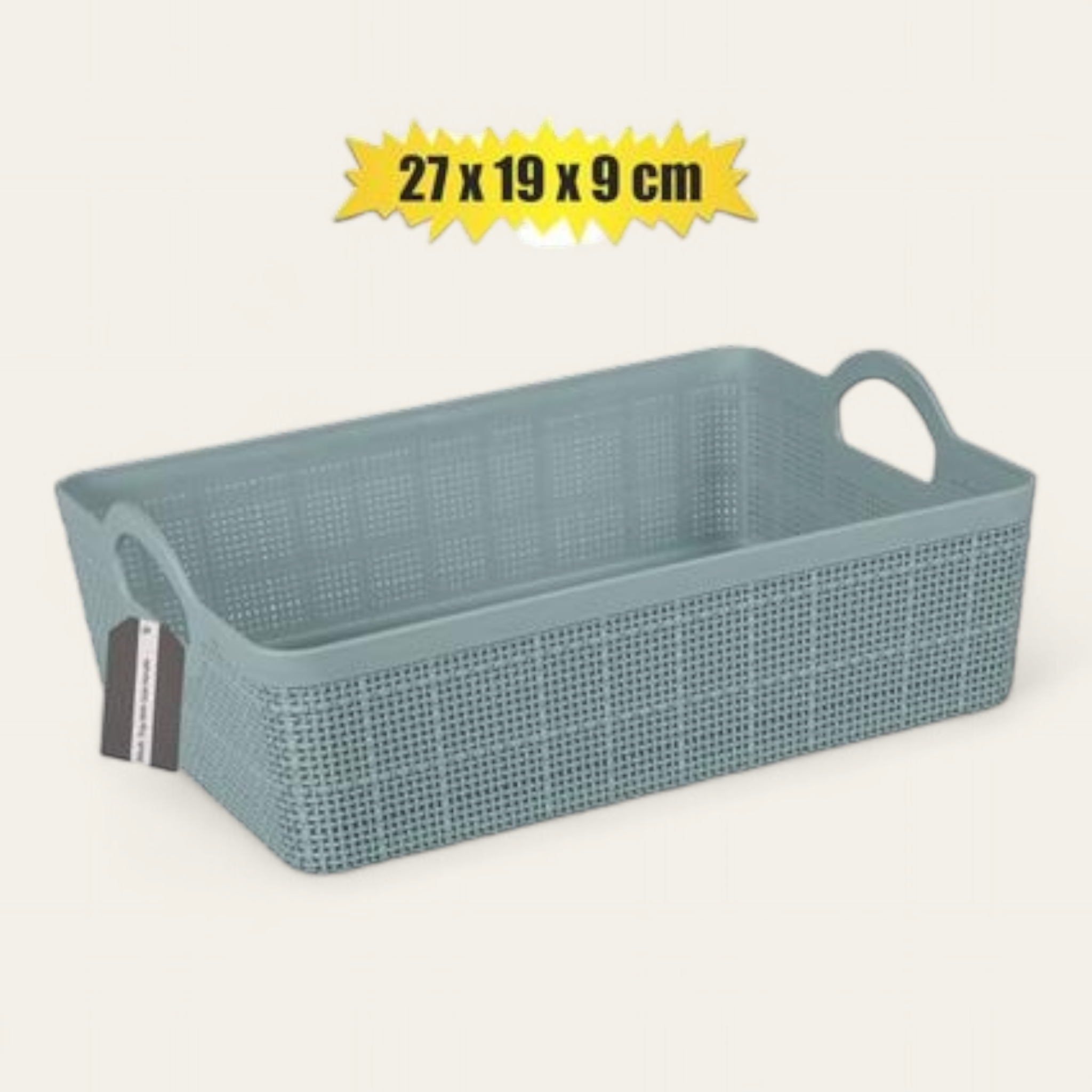 Plastic Storage Basket Mesh Design 27x19x9cm with Carry Handle