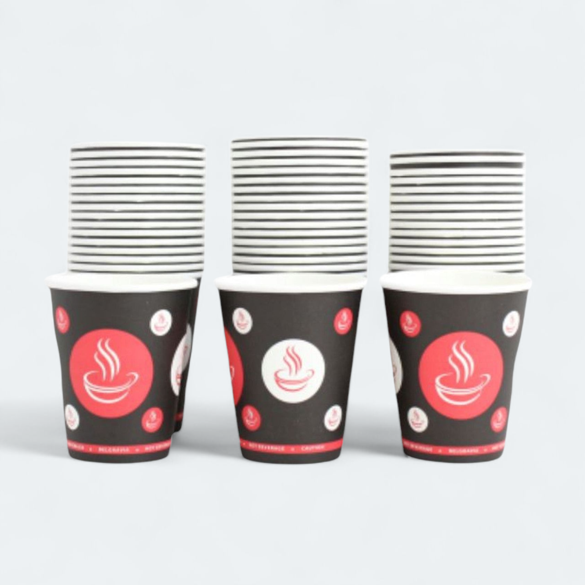 250ml Vending Paper Coffee Cups Disposable Patterned 10pack