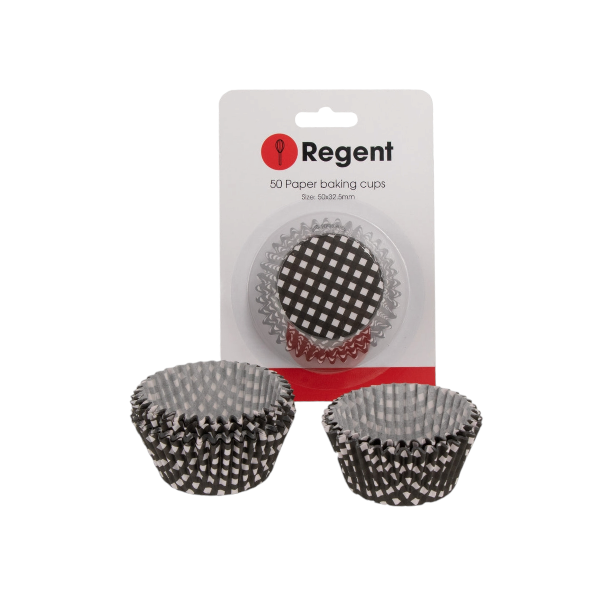 Regent Cake Cups Black And White Check 50pack 71515