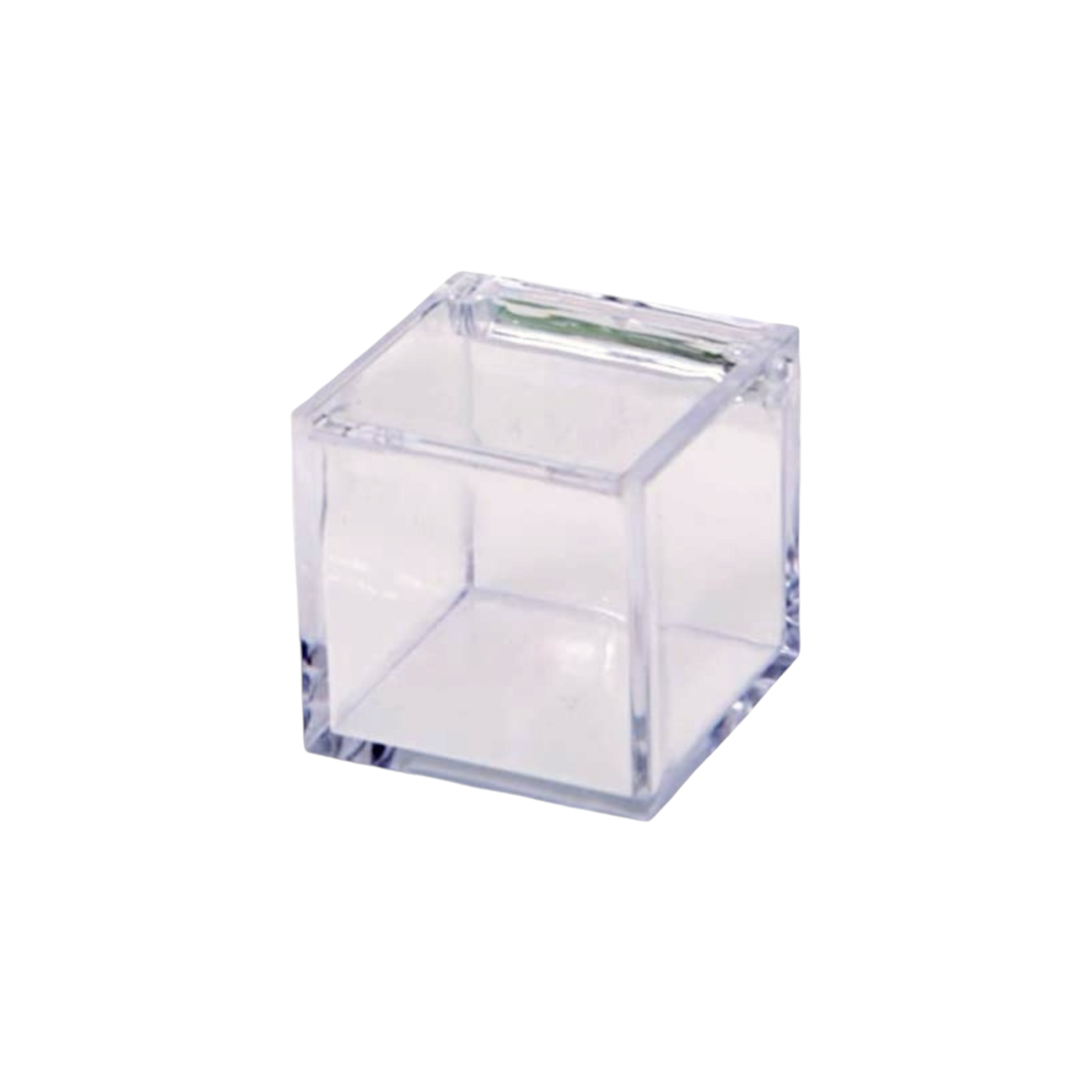 Acrylic Gift Box Clear Square 6x6cm Thick Wall with Flip Lid