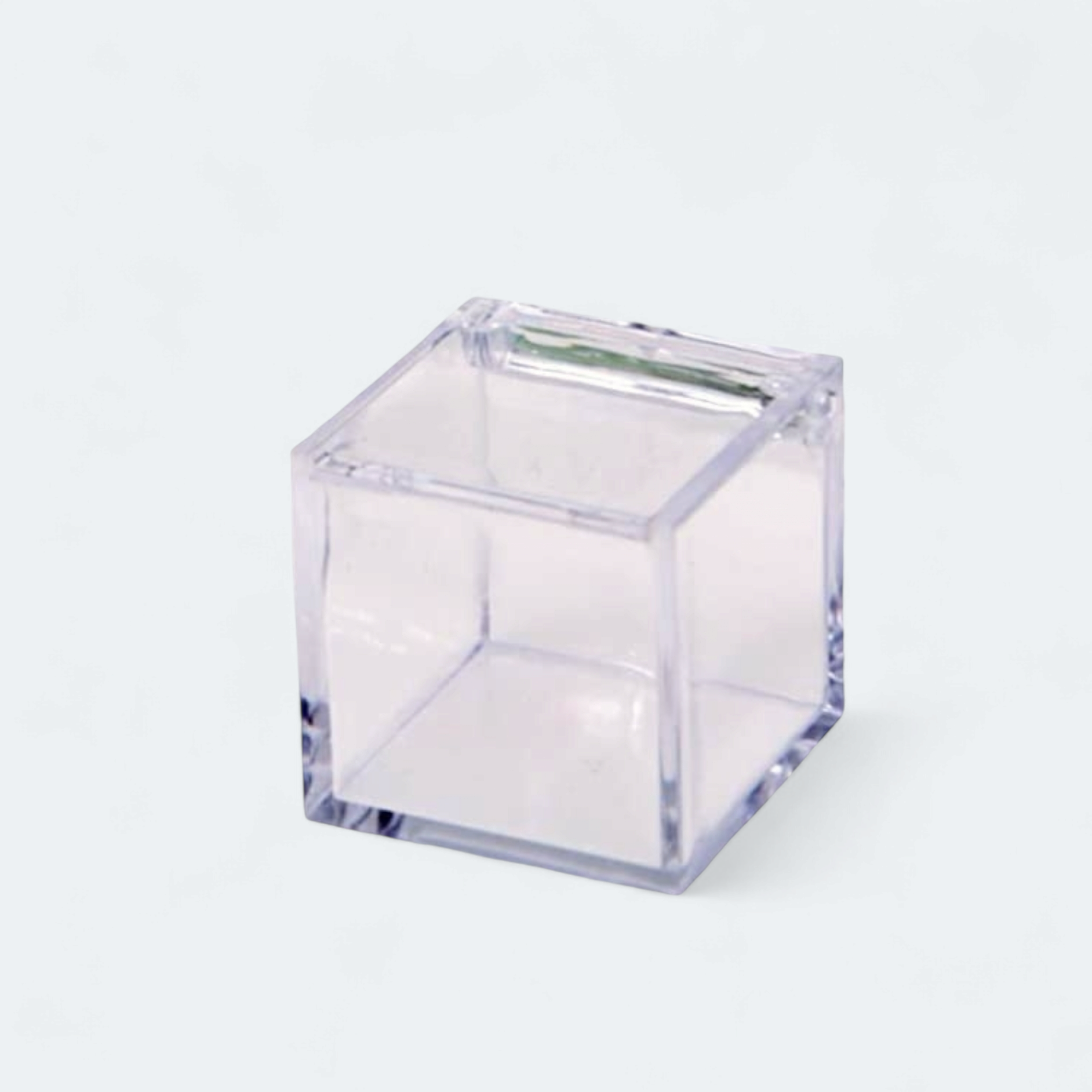 Acrylic Gift Box Clear Square 6x6cm Thick Wall with Flip Lid