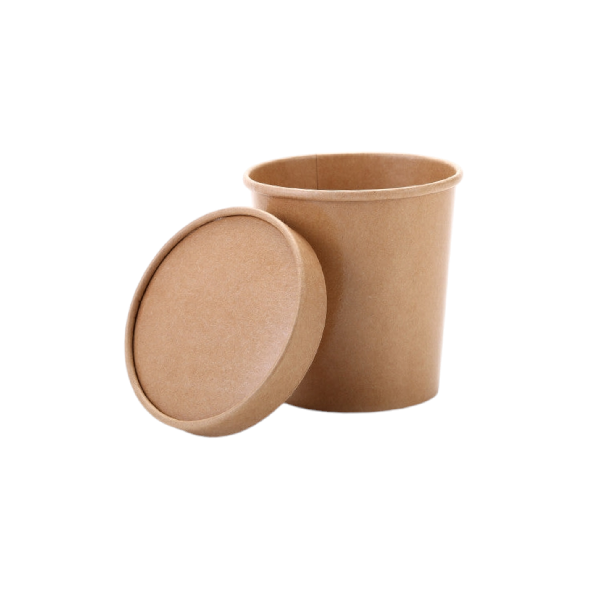 Kraft Paper Ice Cream Cup 500ml Vintage Kraft Tubs with Kraft Lid 10pack