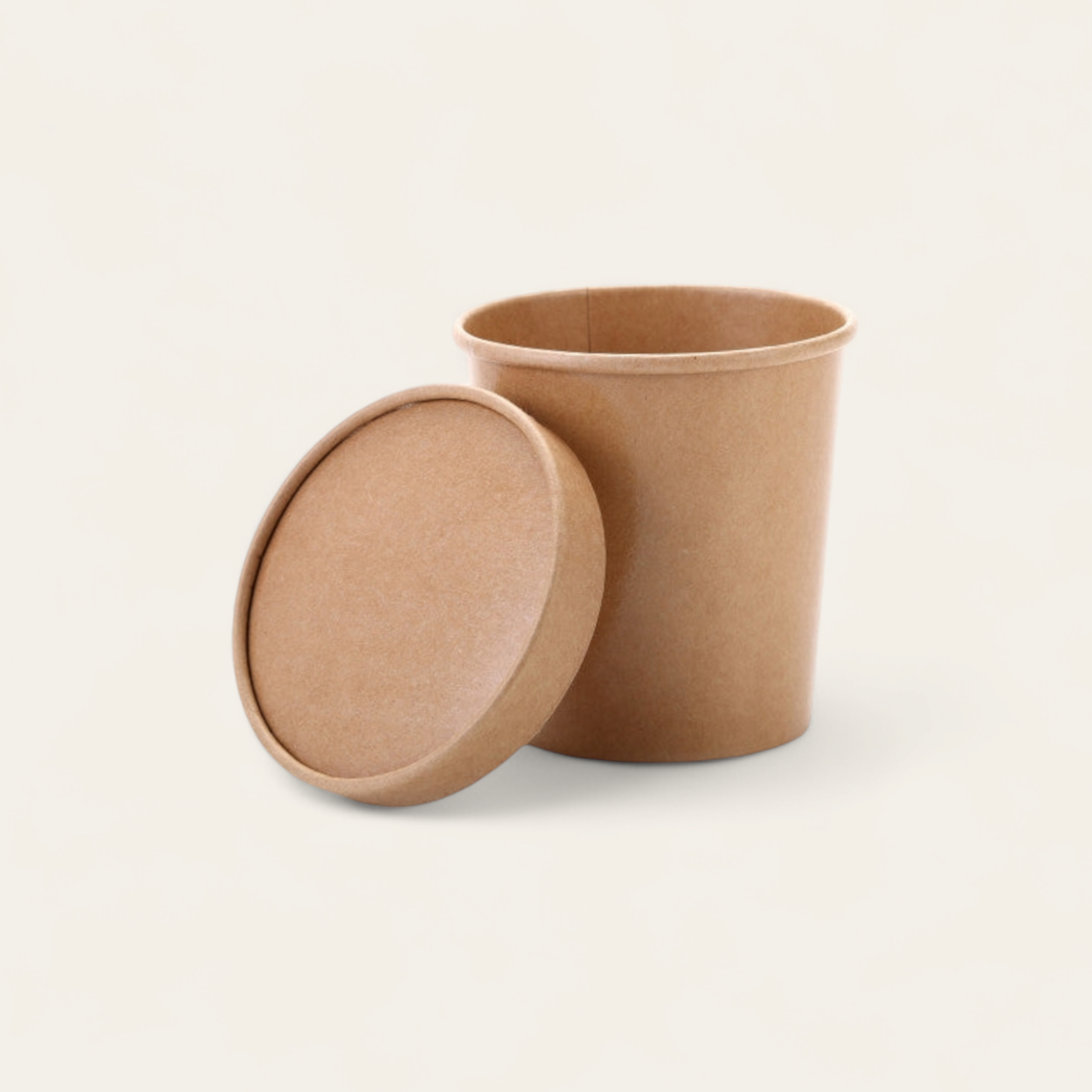 Kraft Paper Ice Cream Cup 500ml Vintage Kraft Tubs with Kraft Lid 10pack