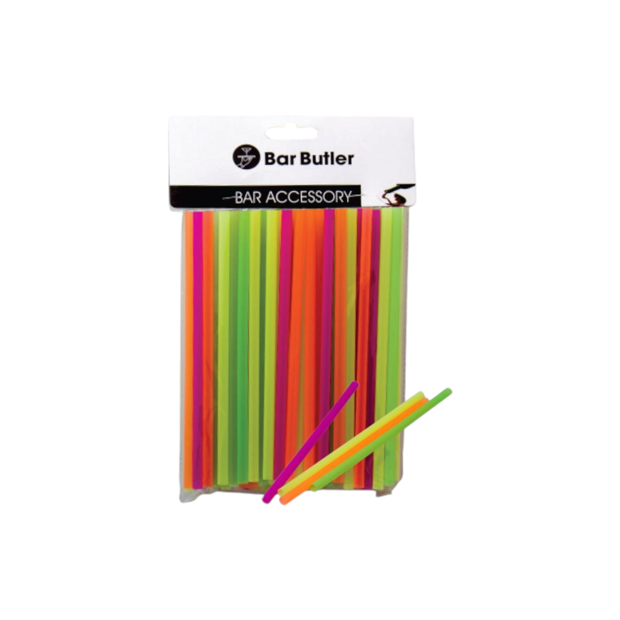 Bar Butler Milkshake Smoothie Straws 7.5mm Assorted Colours 100pack 28184