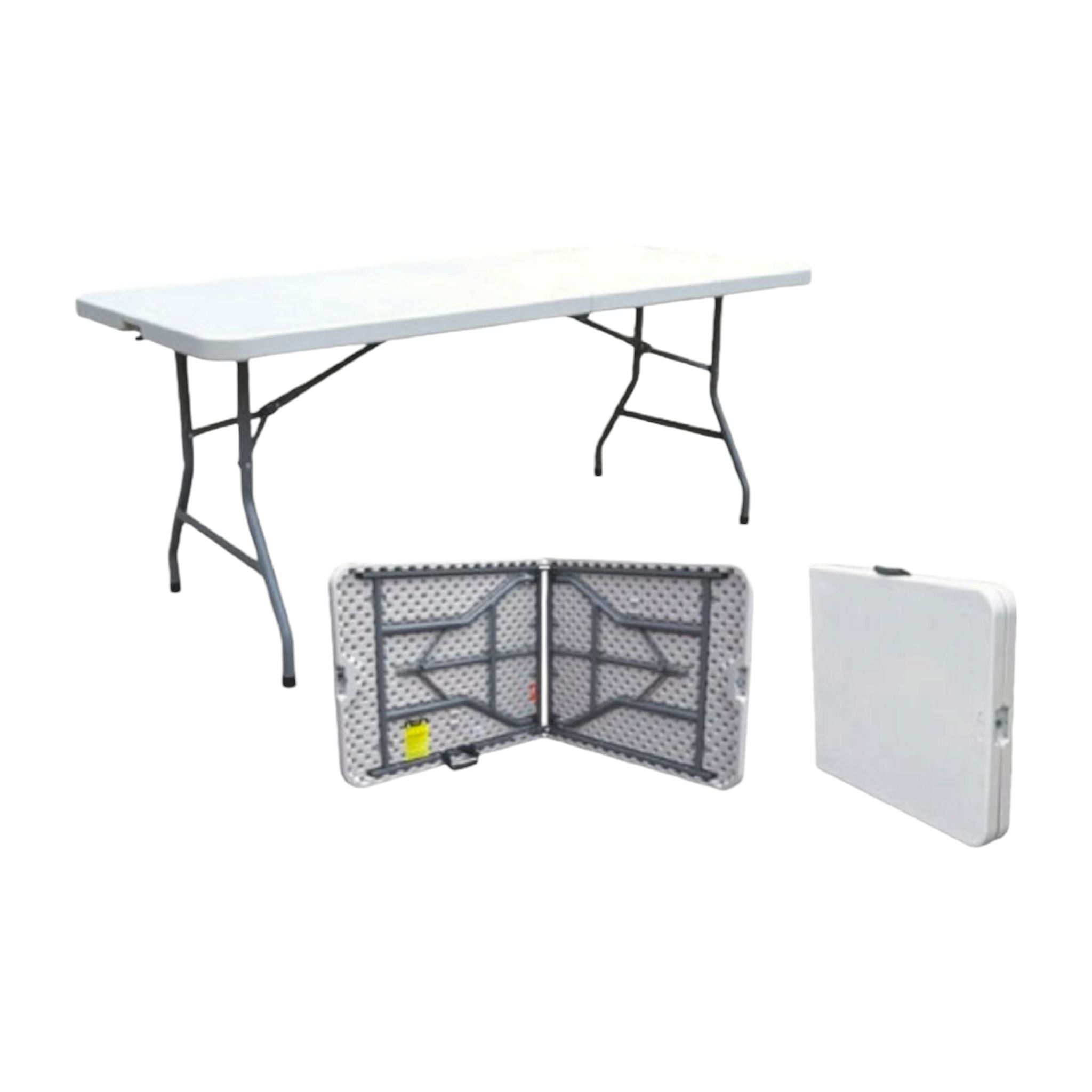 White 1.5m Plastic Folding Trestle Table