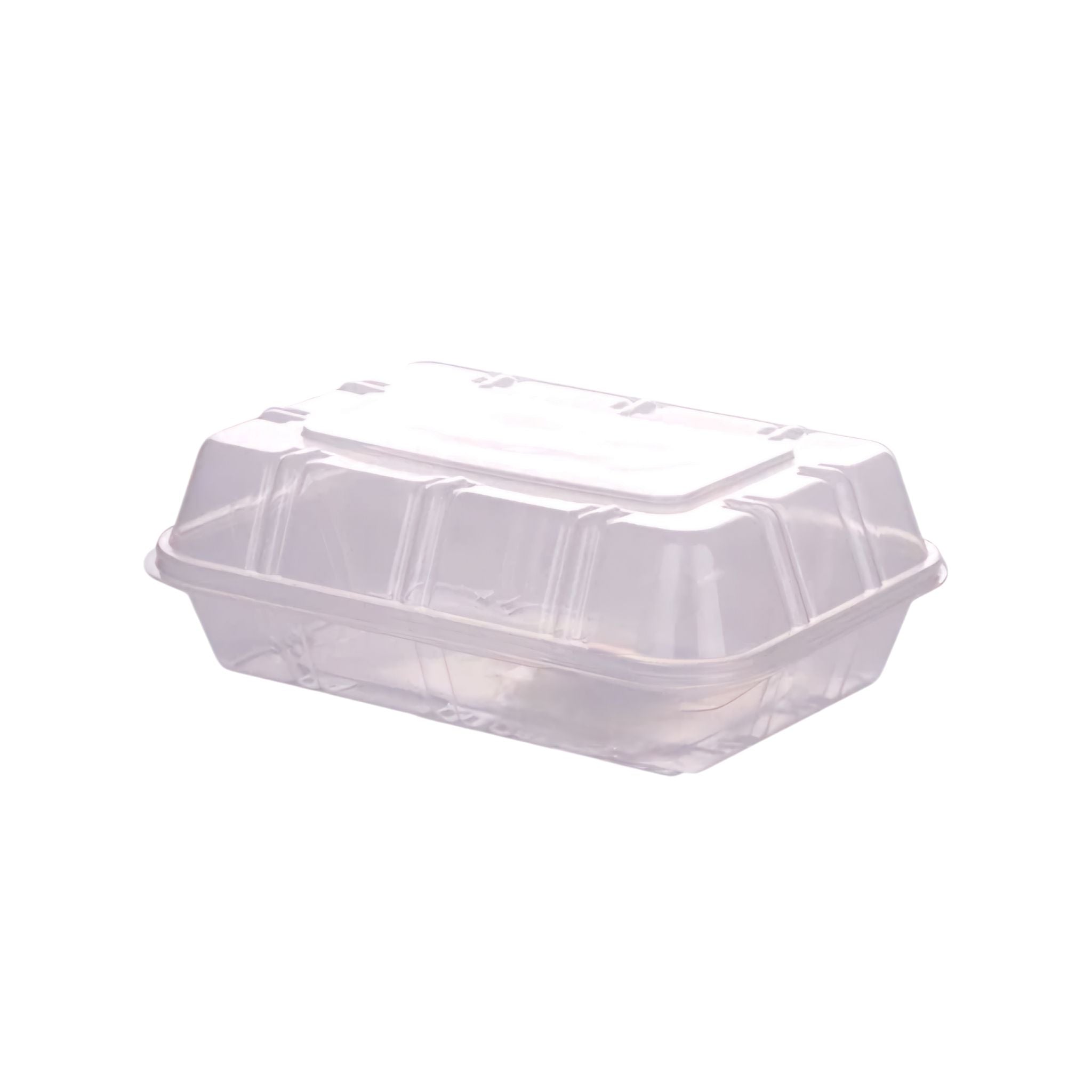 Zibo Lunch Meal Box Container Plain Shallow Fold over Clear FAF31S