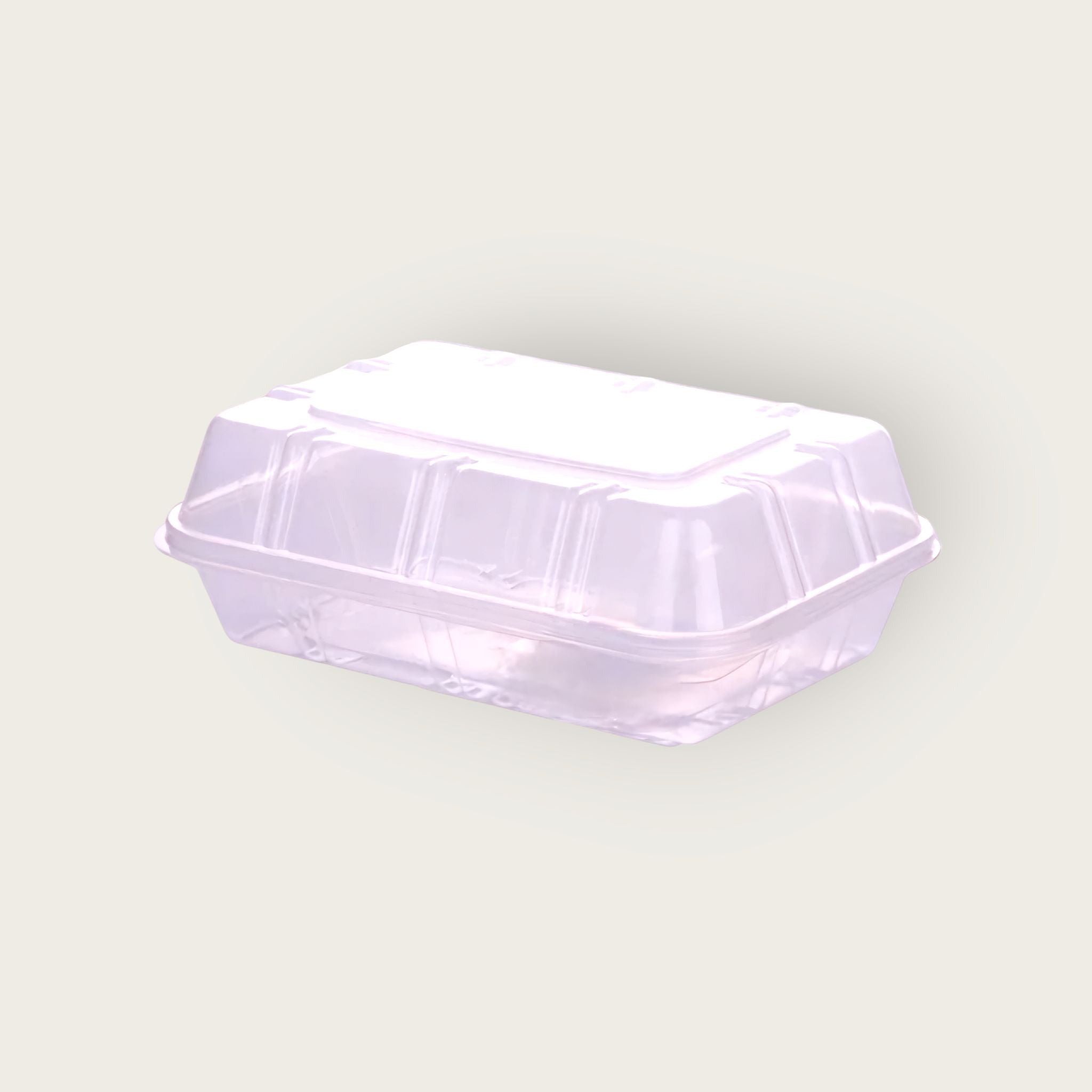 Zibo Lunch Meal Box Container Plain Shallow Fold over Clear FAF31S