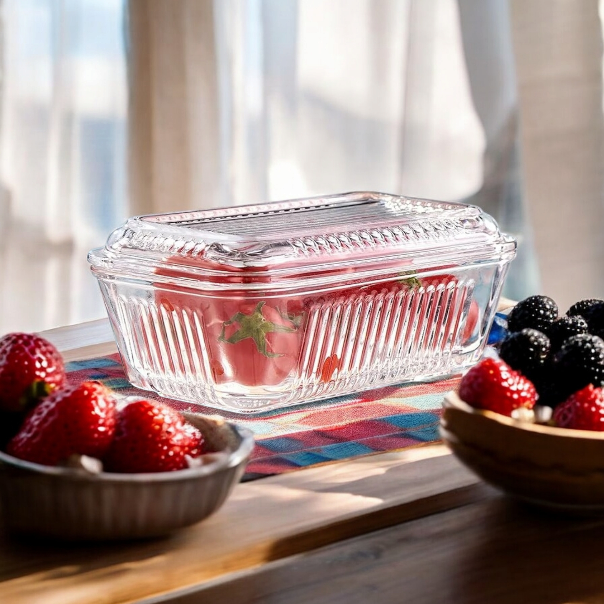 Pasabahce Frigo Glass Storage Butter Dish 250g with Lid 23197