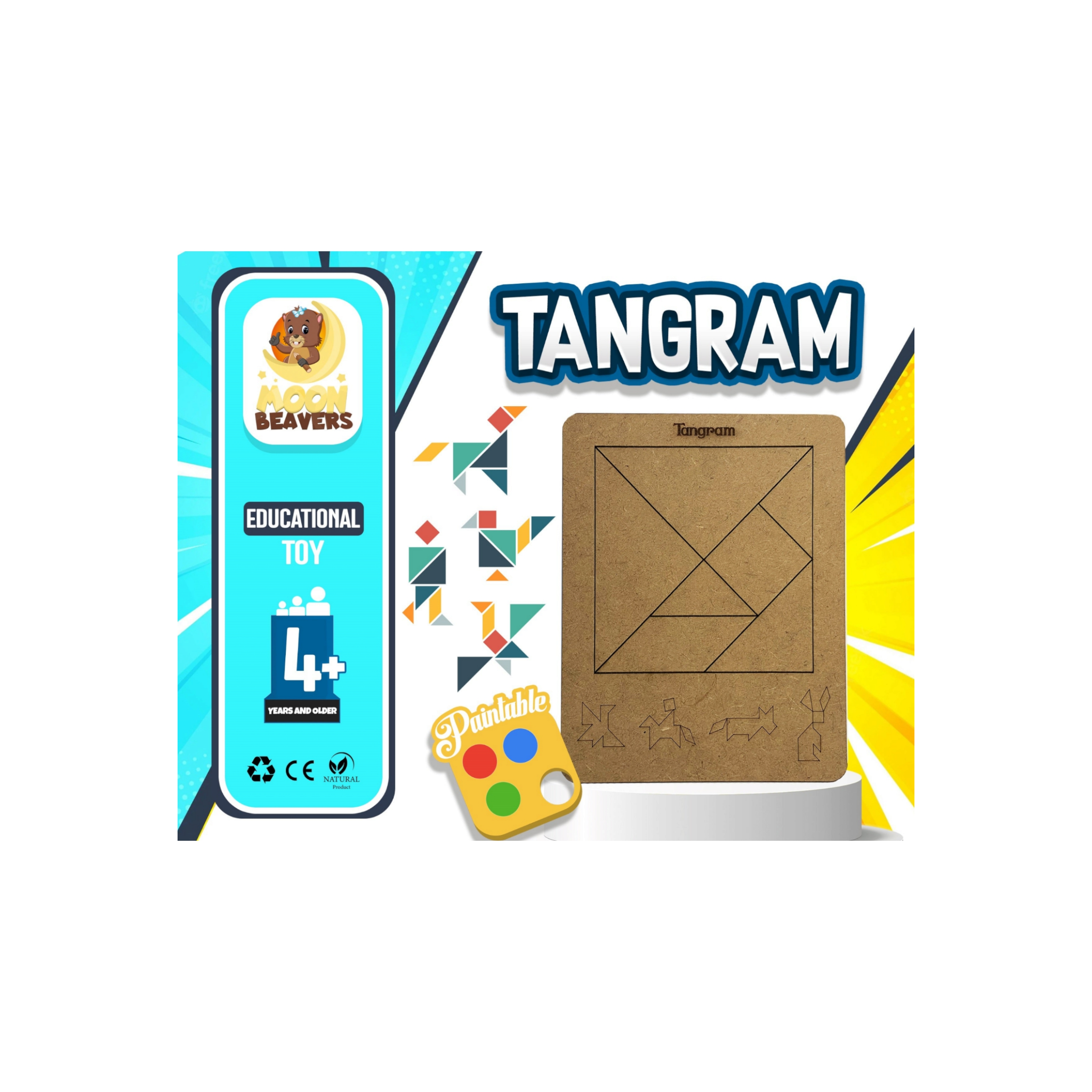 Educational Toy Wooden Tangram 16x20cm MB41