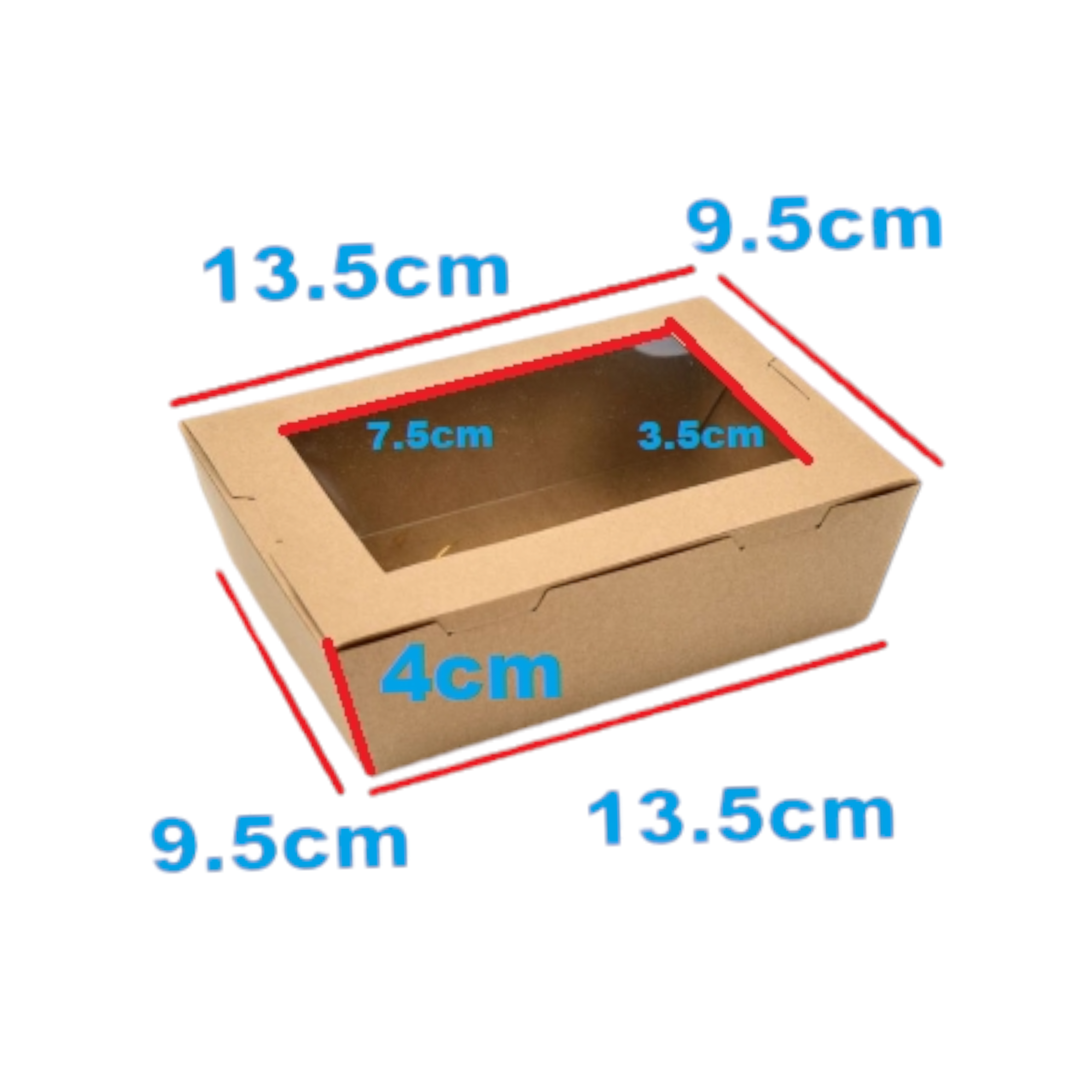 Kraft Paper Biscuit Gift Box with Window 13.5x9.5cm