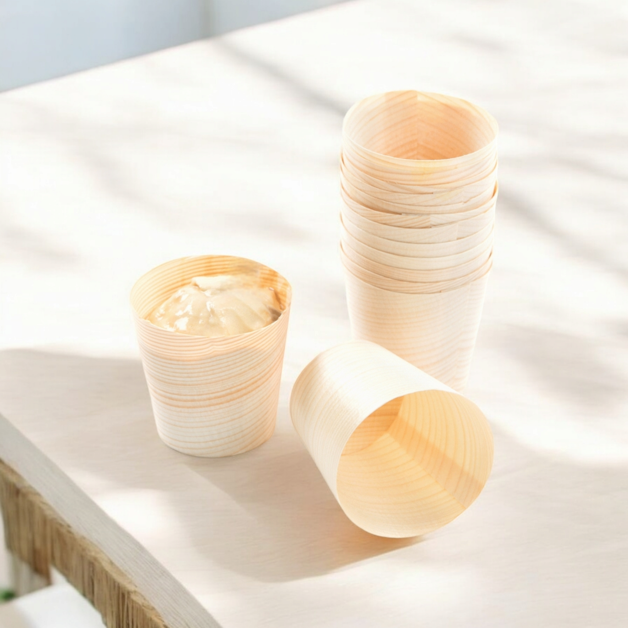 Disposable Bamboo Cups 8x6cm Large 20pack