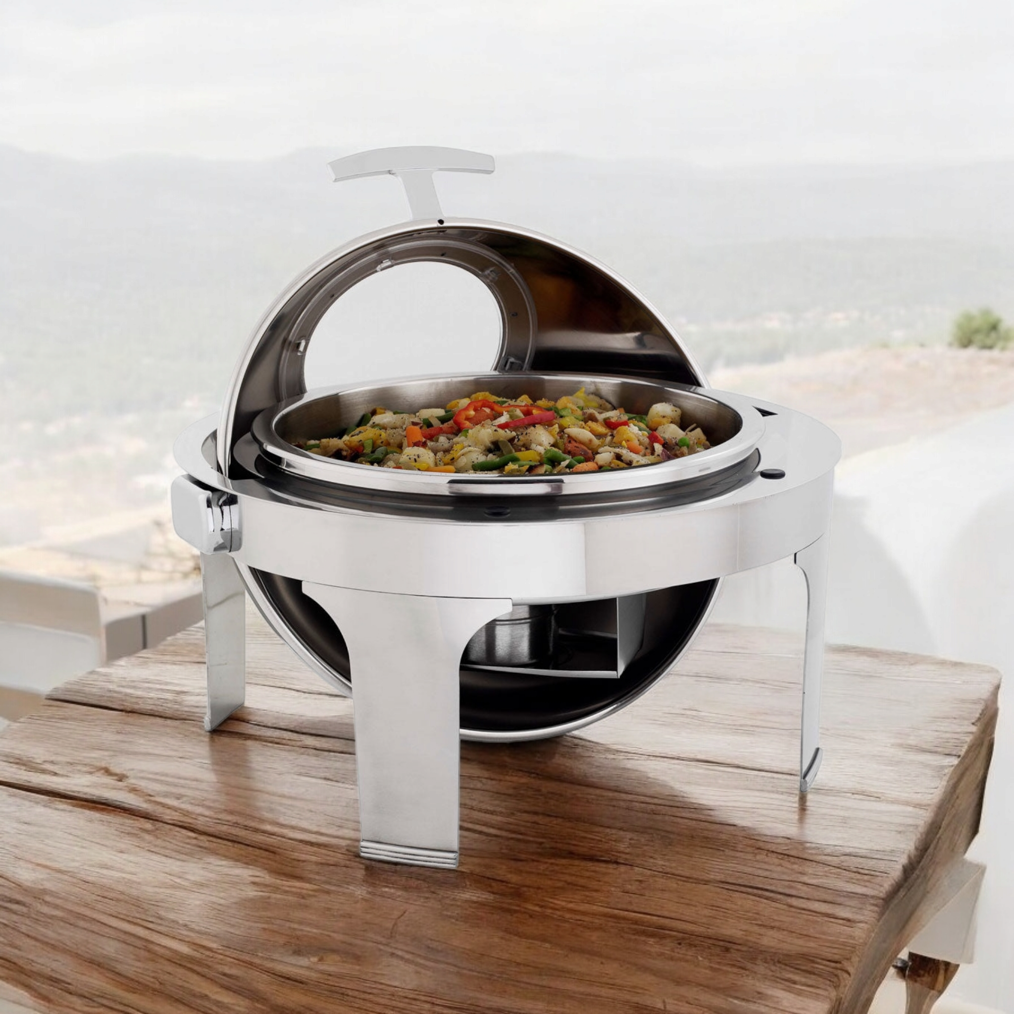 Chafing Dish Round With Window Lid - Baine Marie HV136