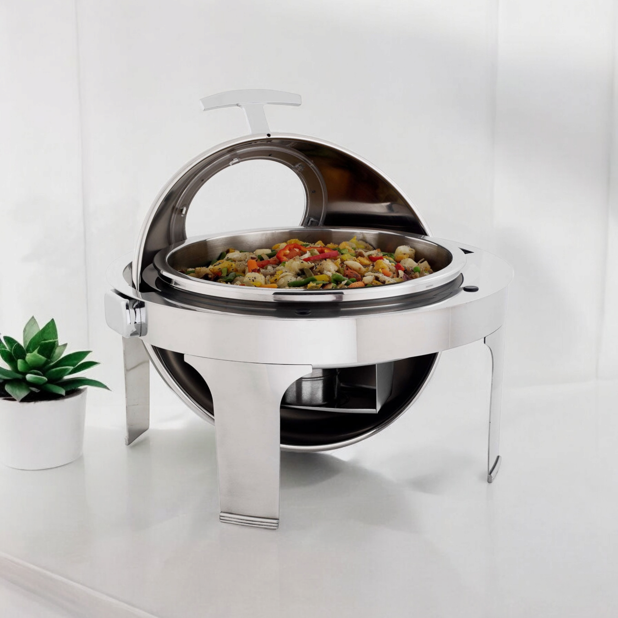 Chafing Dish Round With Window Lid - Baine Marie HV136