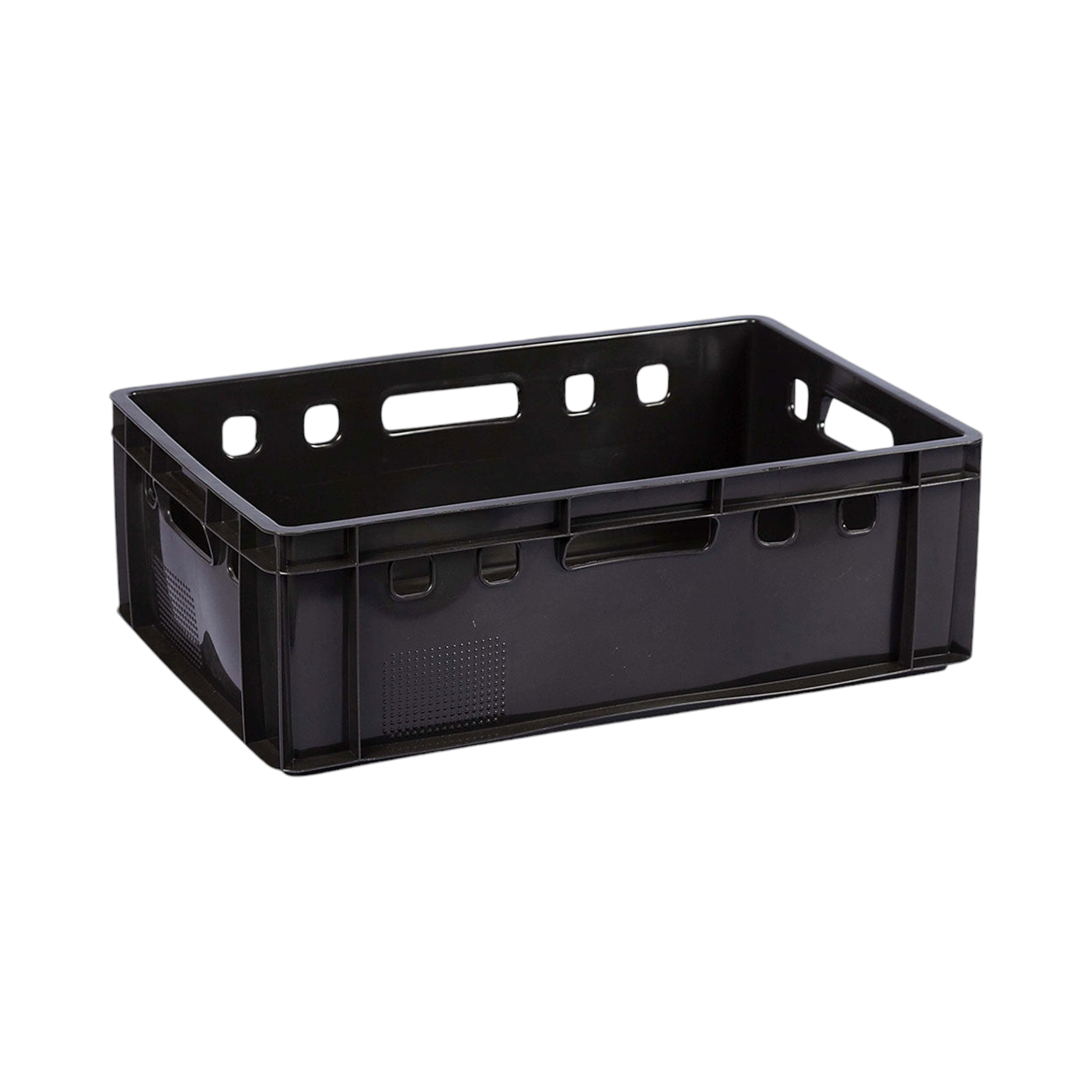 Plastic Crate Heavy Duty Stackable - Packing Crate Black Buzz