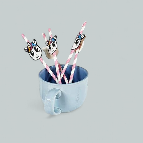 Paper Straws 6mm Unicorn 5pc