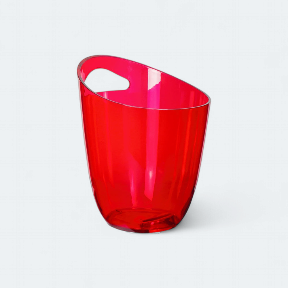 Bar Butler Acrylic Ice Bucket Clear Red PS Plastic 3L 240x190mm 73139