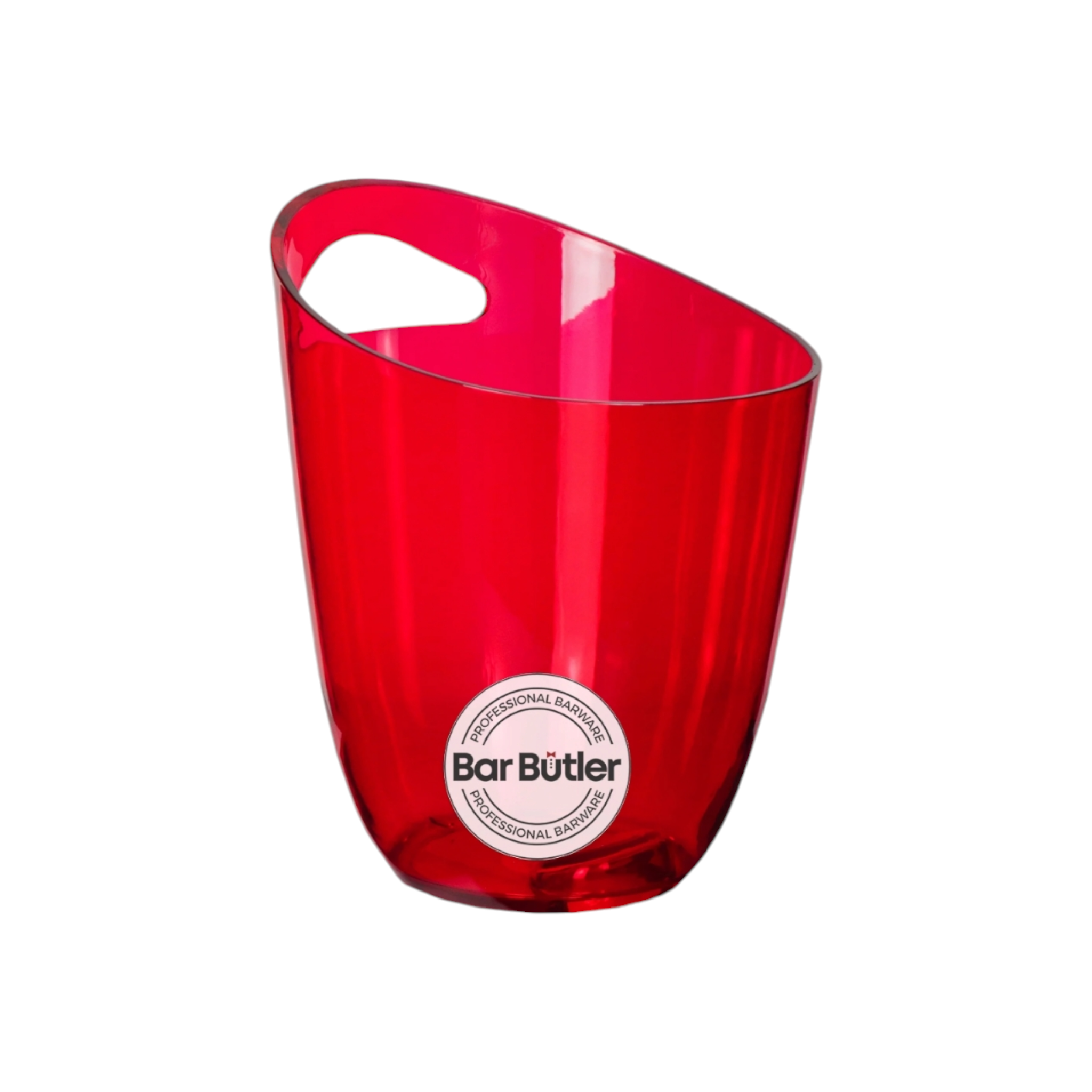 Bar Butler Acrylic Ice Bucket Clear Red PS Plastic 3L 240x190mm 73139