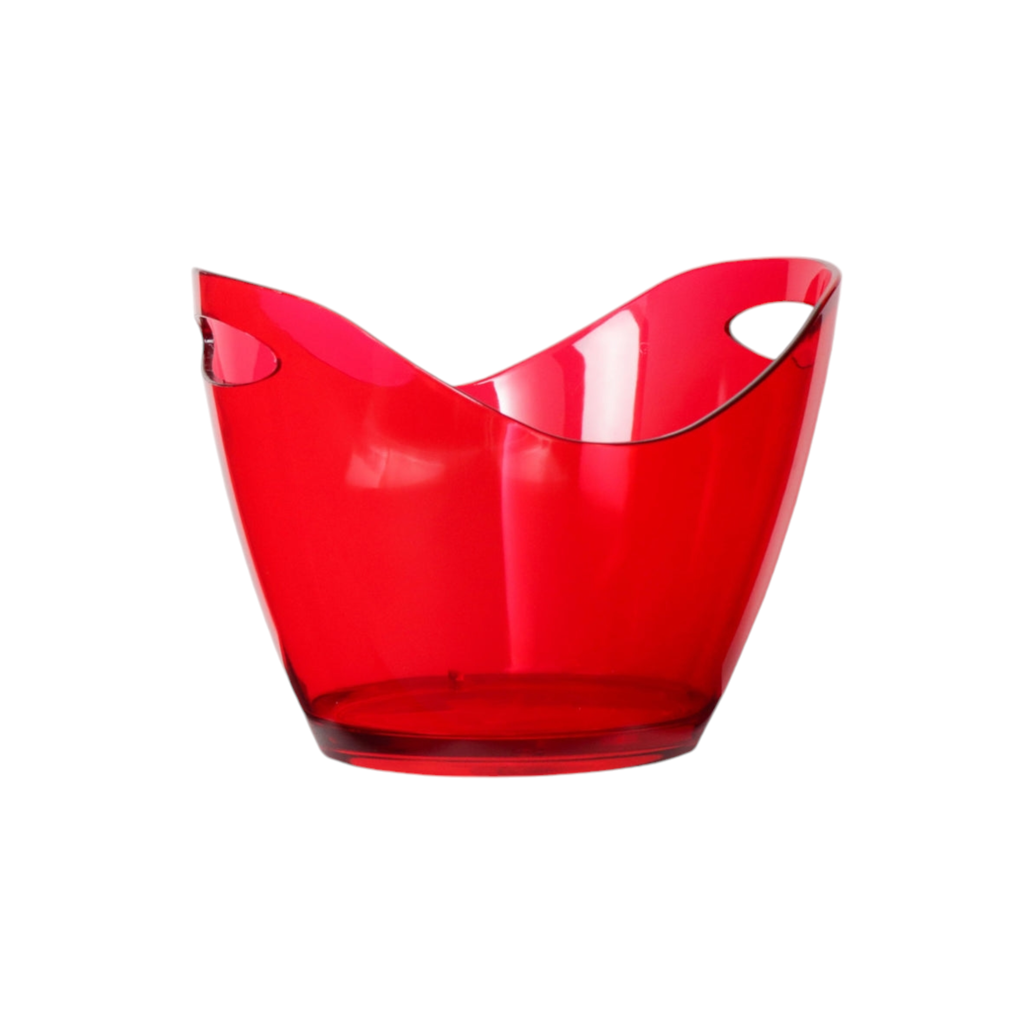 Bar Butler Acrylic Ice Bucket 4L Oval Shape Clear Red 73147