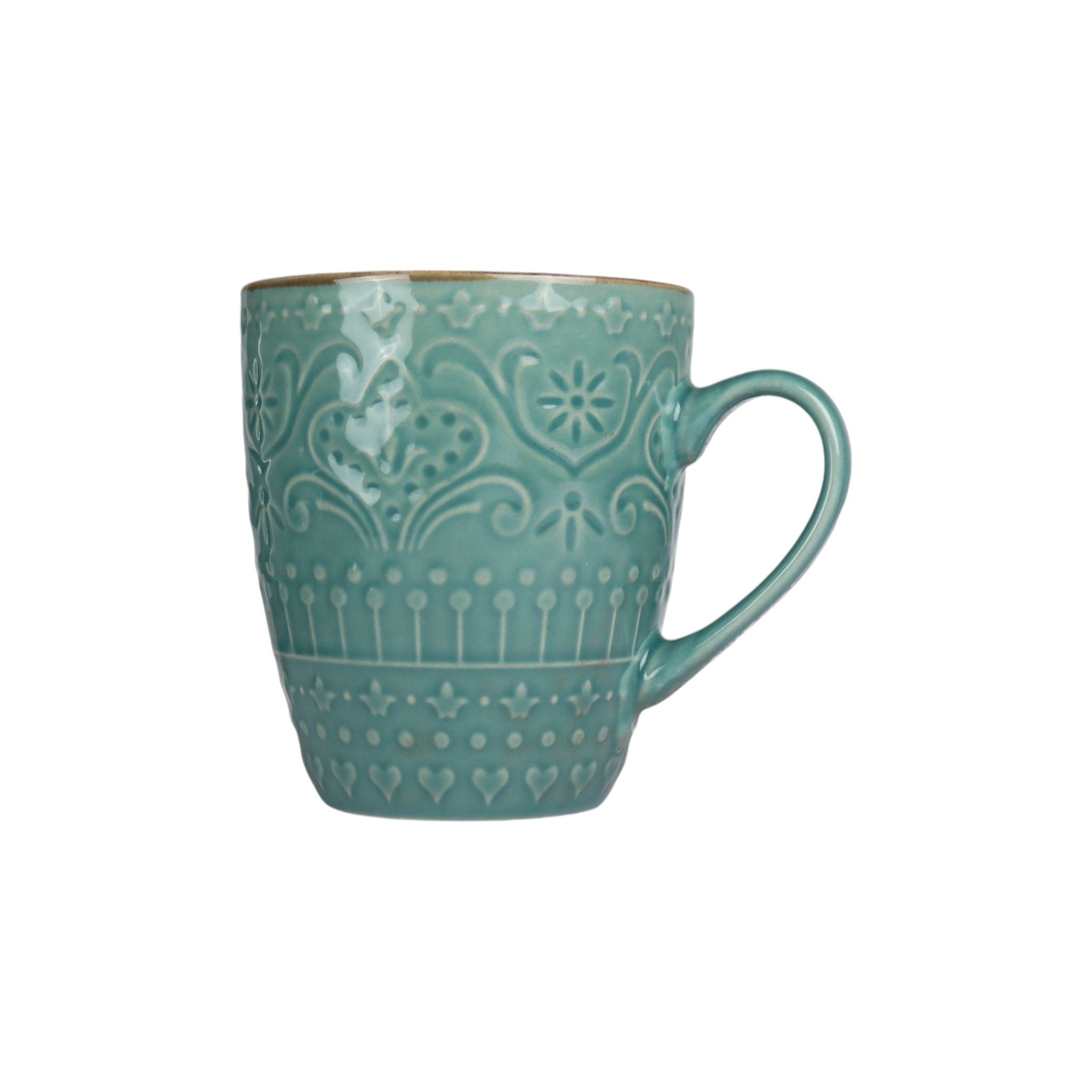 Ceramic Coffee Mug Embossed Reactive Design Colour SZL114-4G