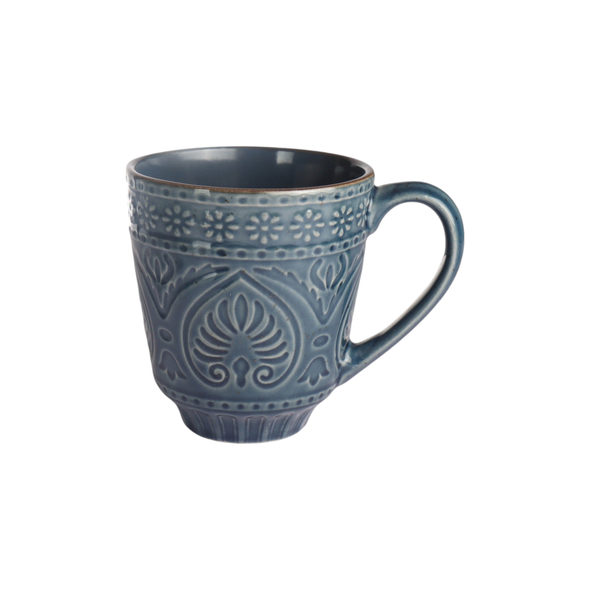 Ceramic Coffee Mug Embossed Reactive Design Colour SZL114-4B