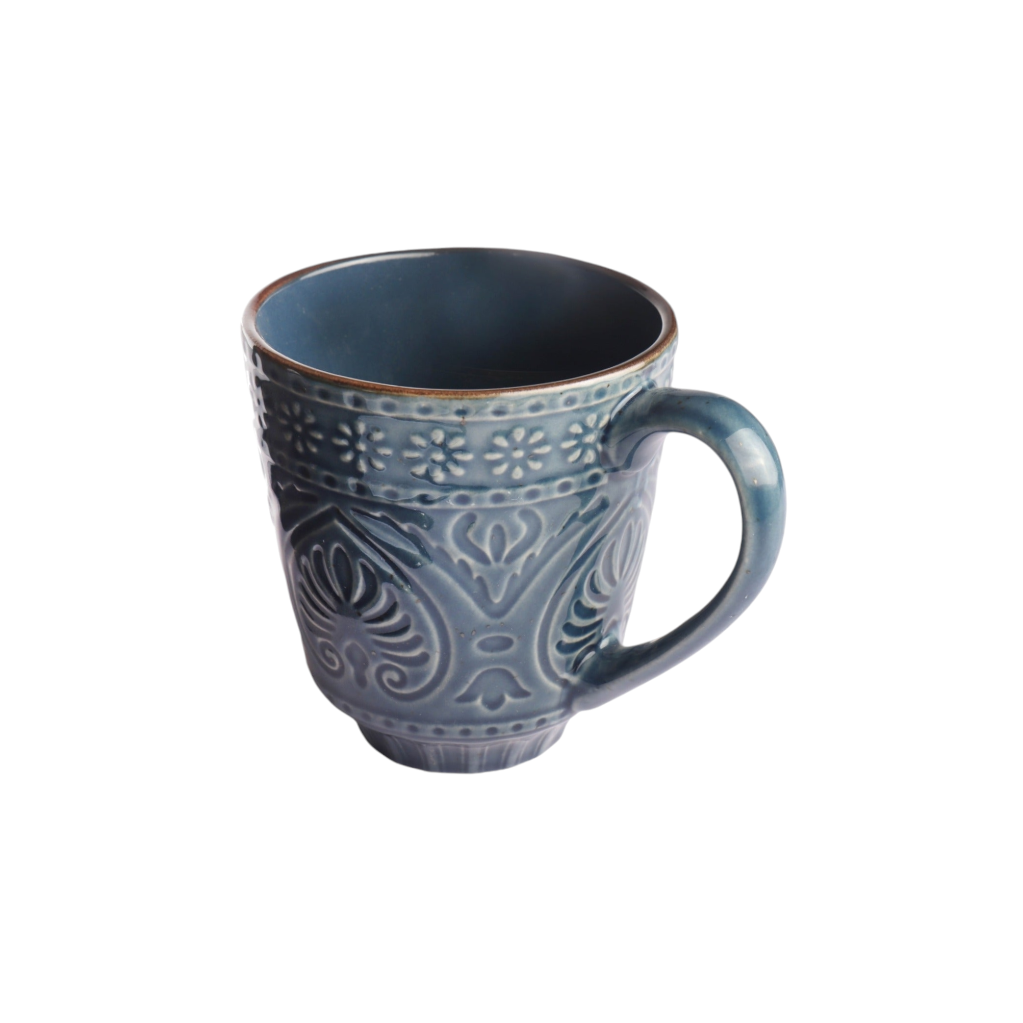 Ceramic Coffee Mug Embossed Reactive Design Colour SZL114-4B