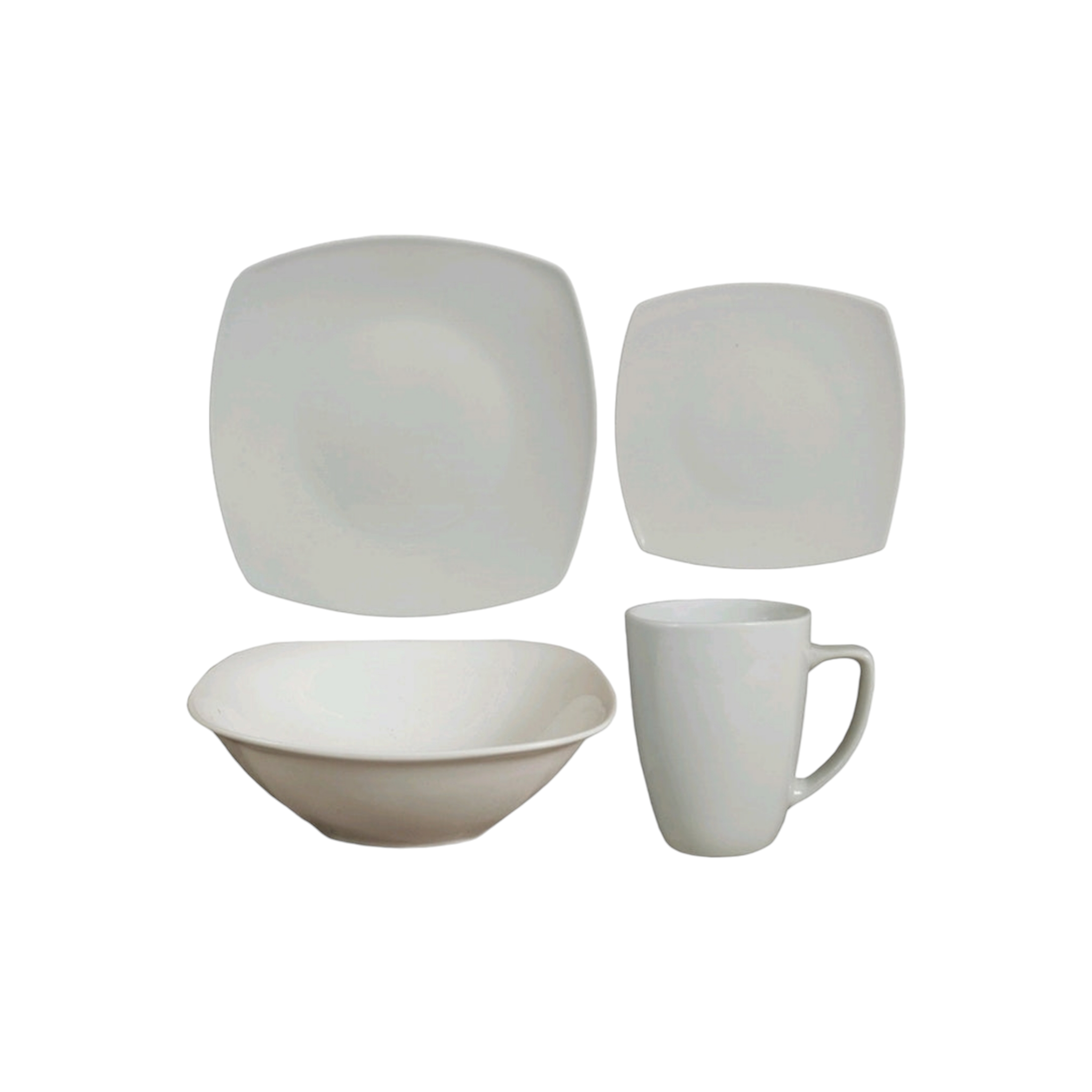 Aqua Ceramic Dinner Set White 16pcs 34024