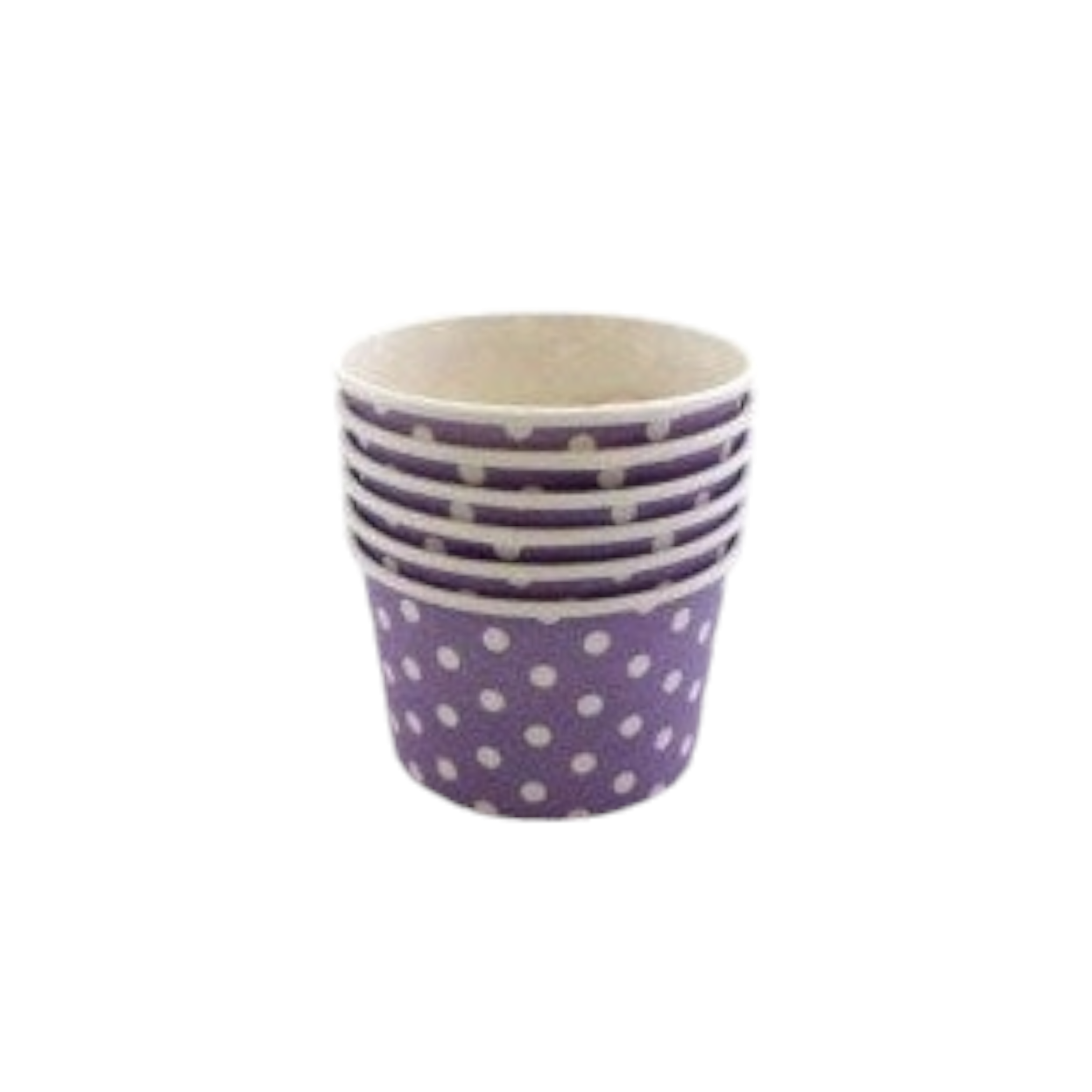 Ice Cream Paper Cups 180ml Polka Dot with Wooden Spoon 6pack