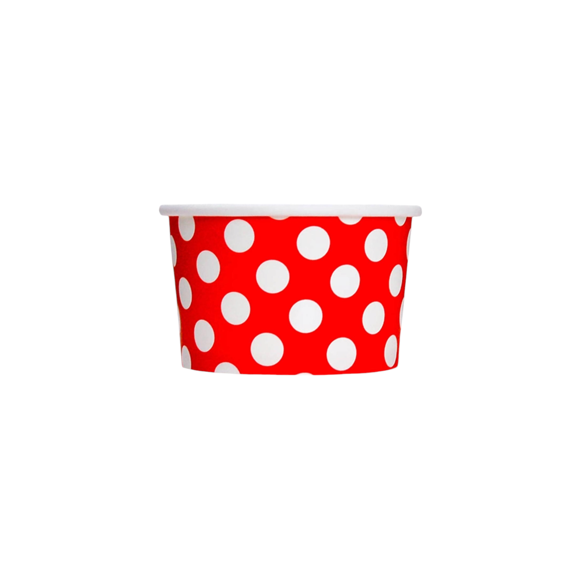 Ice Cream Paper Cups 180ml Polka Dot with Wooden Spoon 6pack