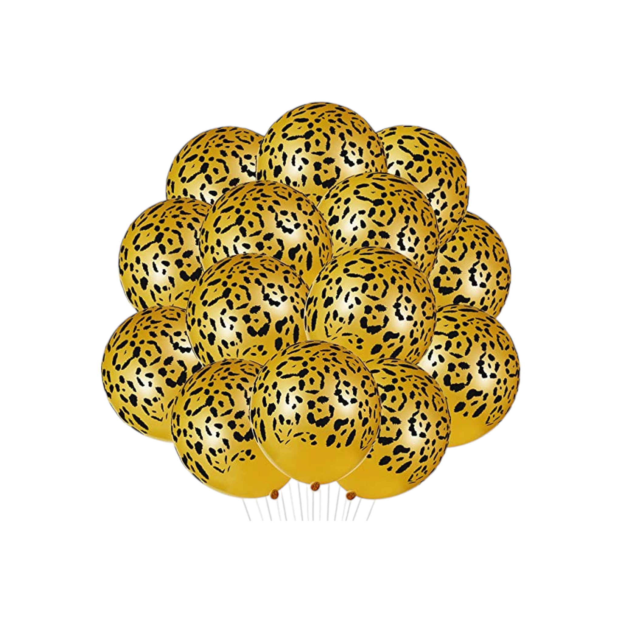 Latex Balloon 12cm Gold Metallic Black Leopoard Print 10pack