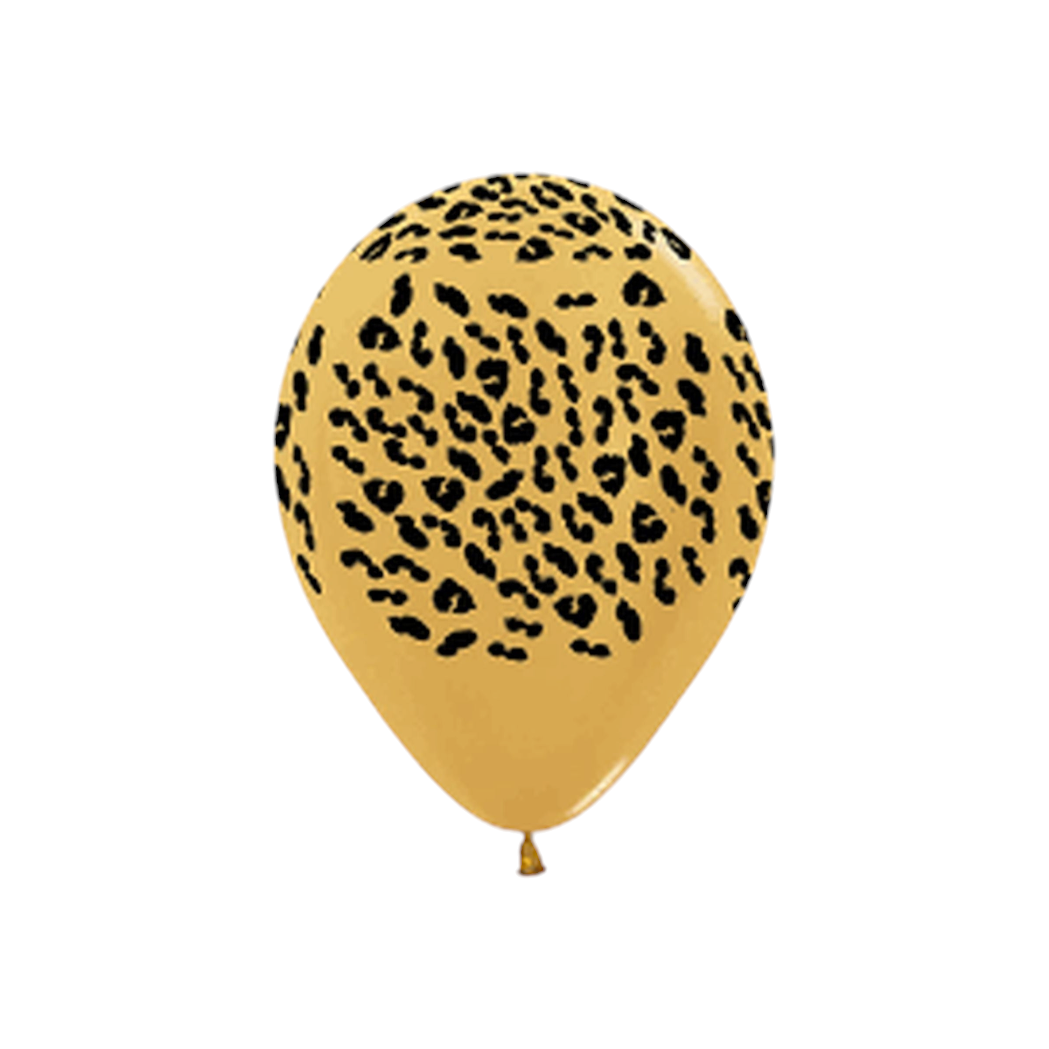 Latex Balloon 12cm Gold Metallic Black Leopoard Print 10pack