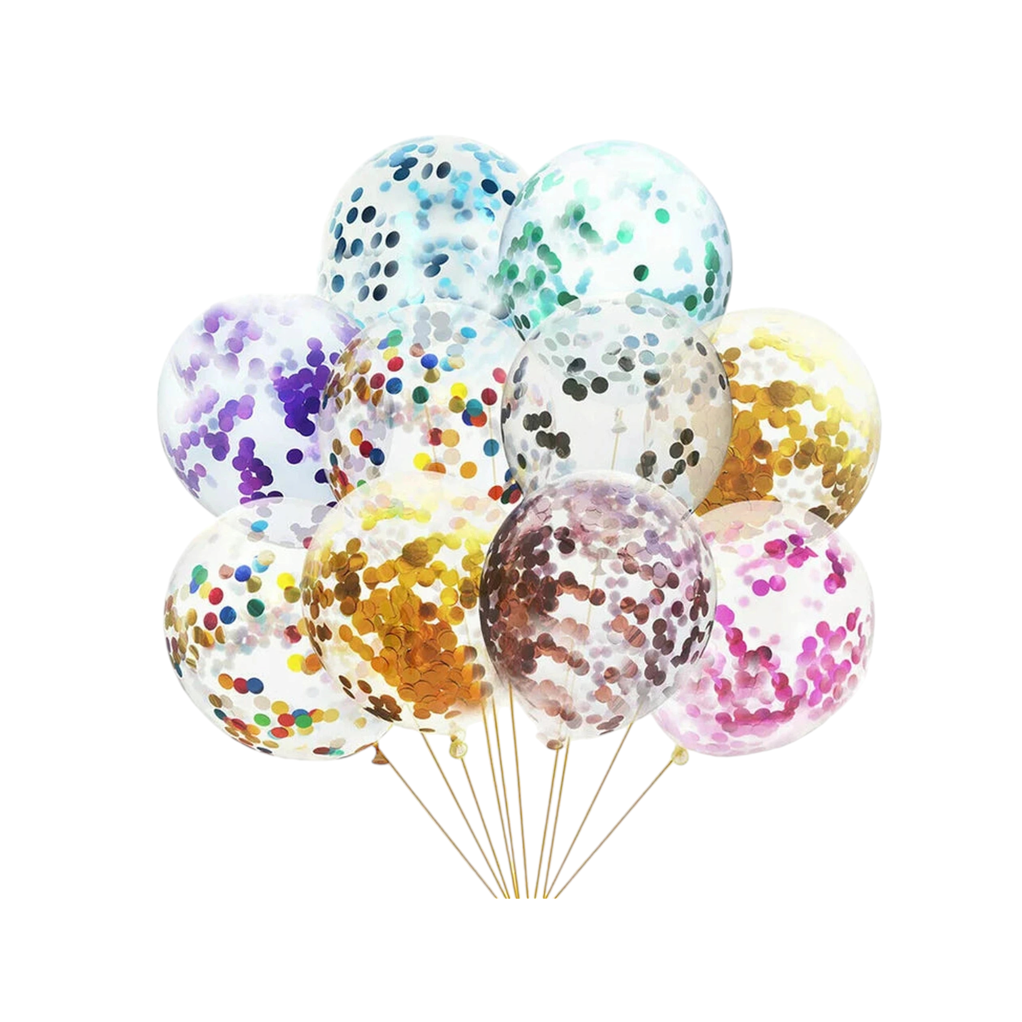 Party Confetti Latex Balloons Assorted 6pack