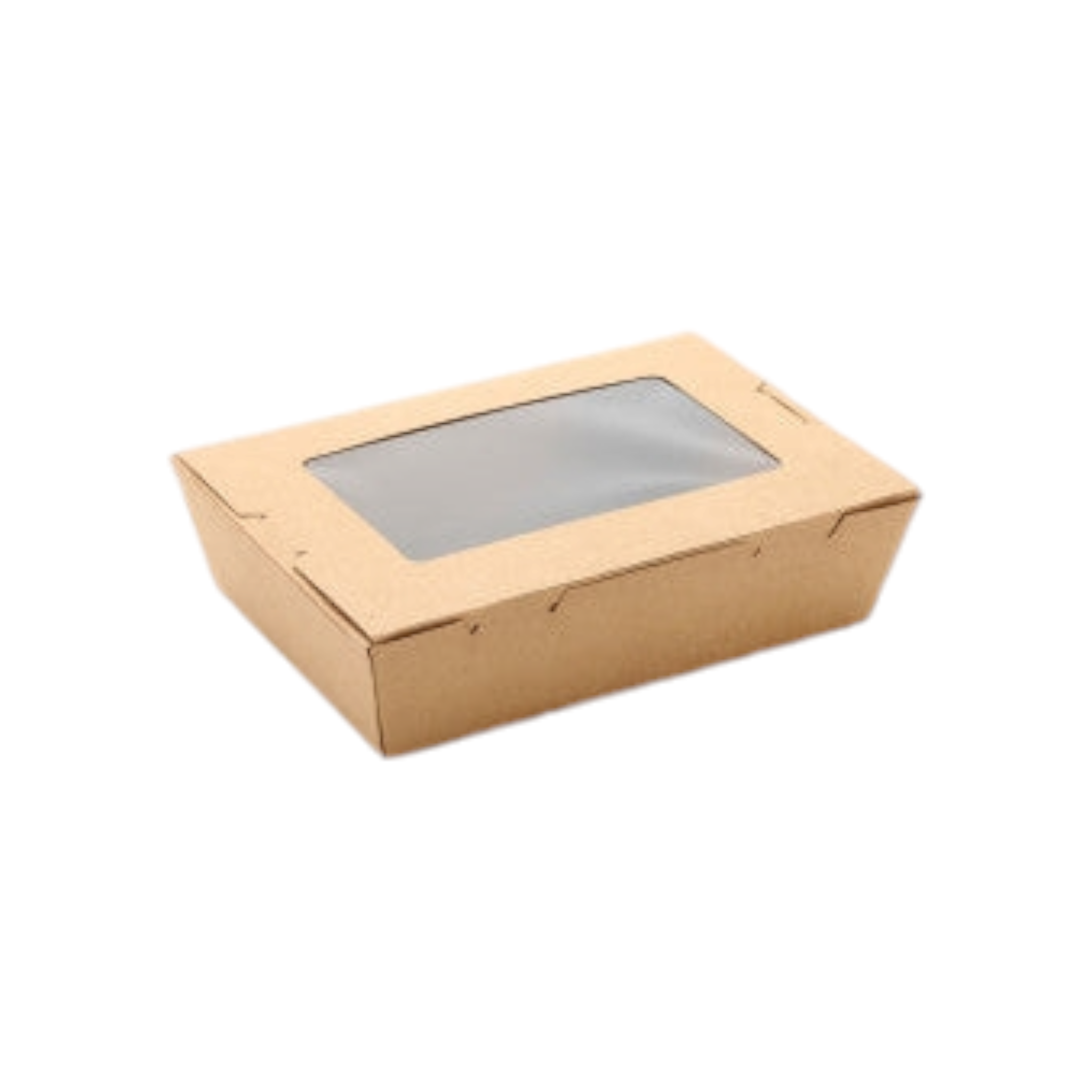 Kraft Paper Food Lunch Box with Window Lid No.3 Medium 5pack