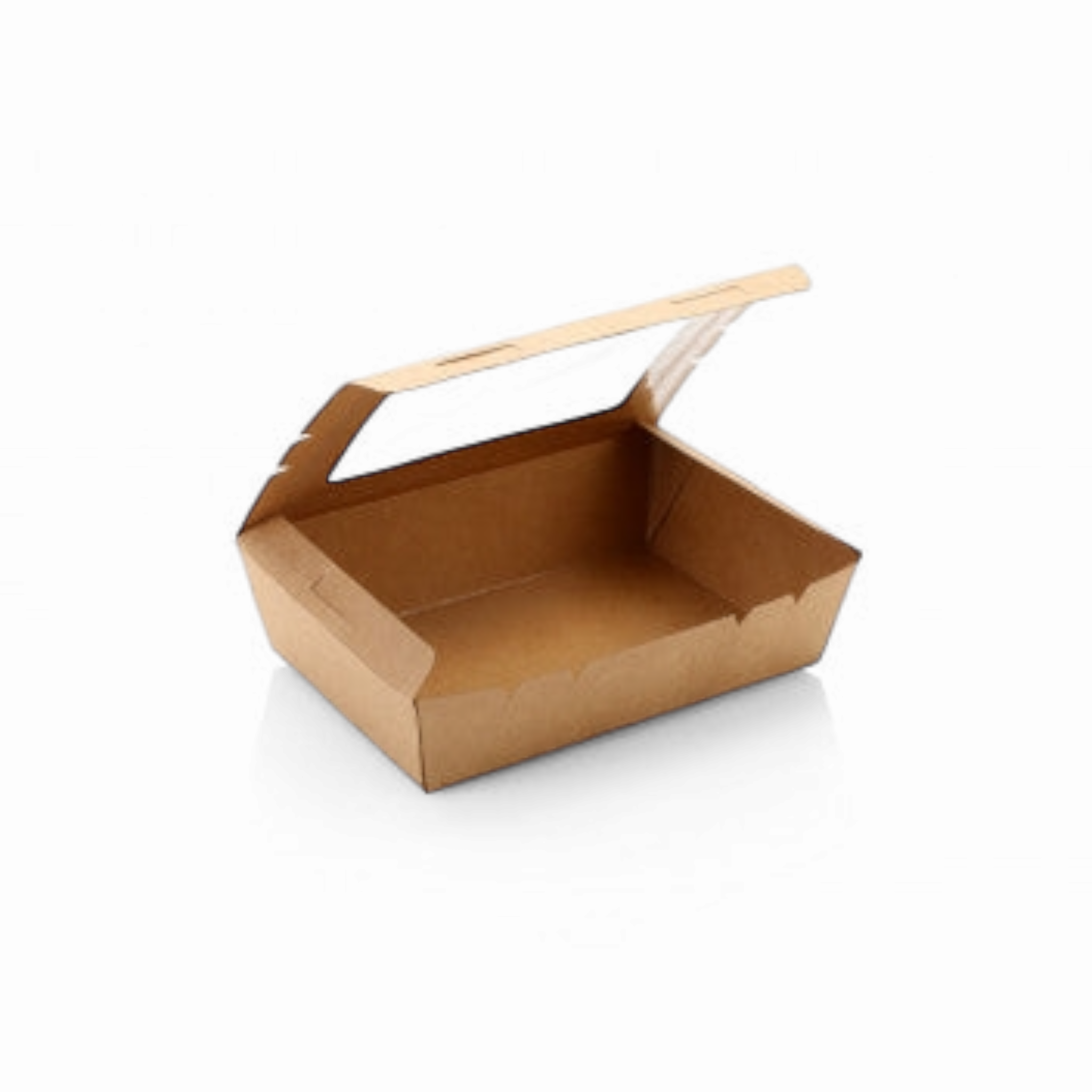 Kraft Paper Food Lunch Box with Window Lid No.3 Medium 5pack