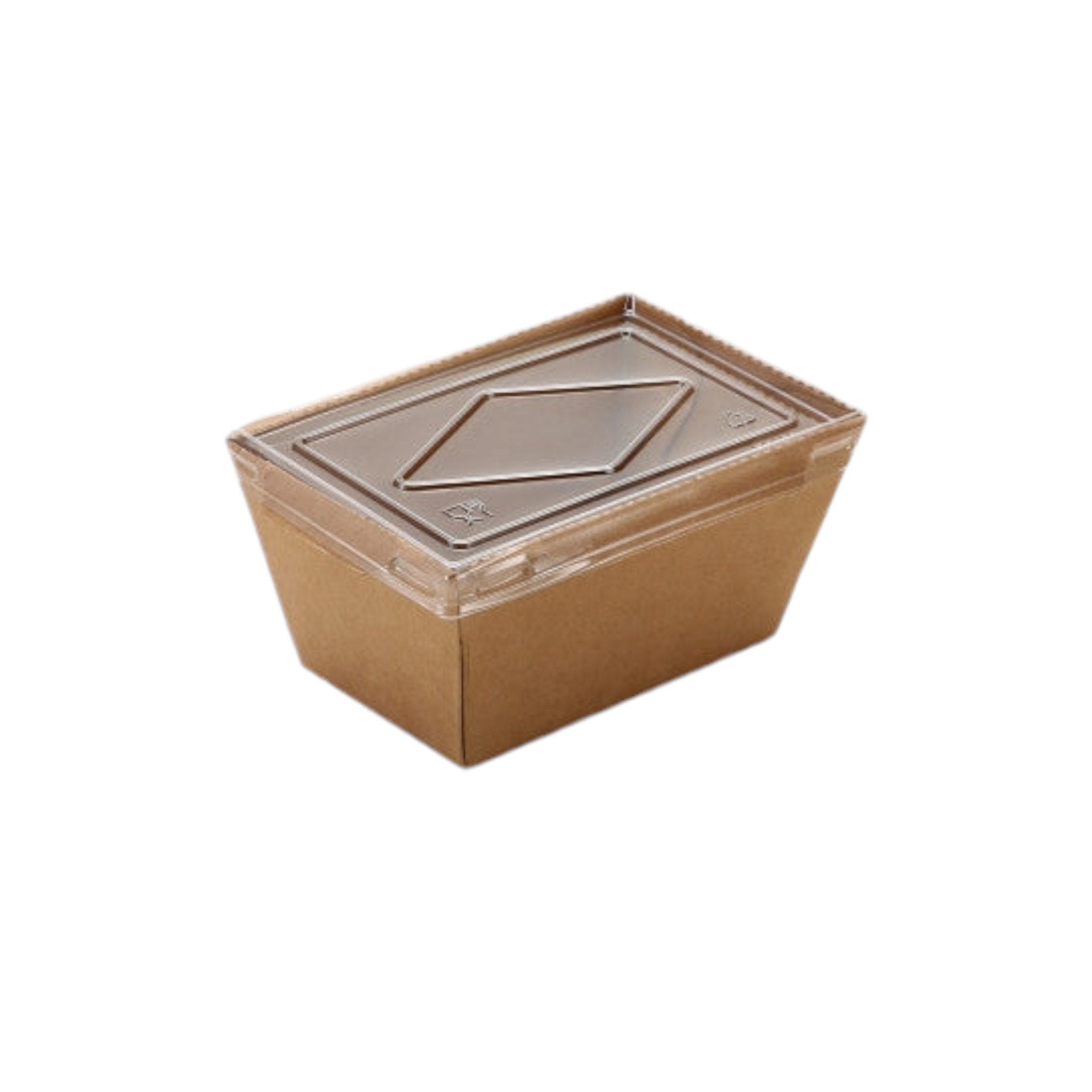 Kraft Paper Food Lunch Meal Box 1000ml Cliplock with PET Lid Combo 5pack