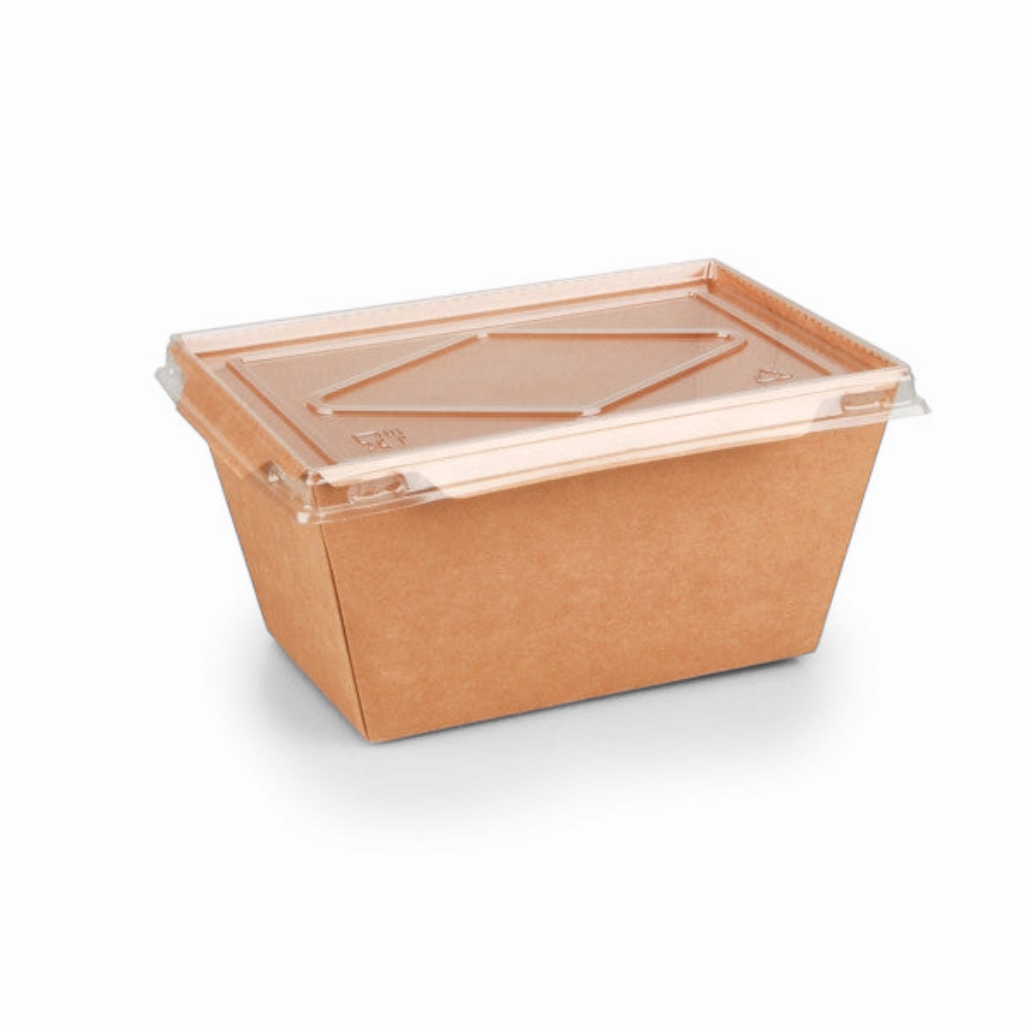 Kraft Paper Food Lunch Meal Box 1400ml Cliplock with PET Lid Combo 5pack