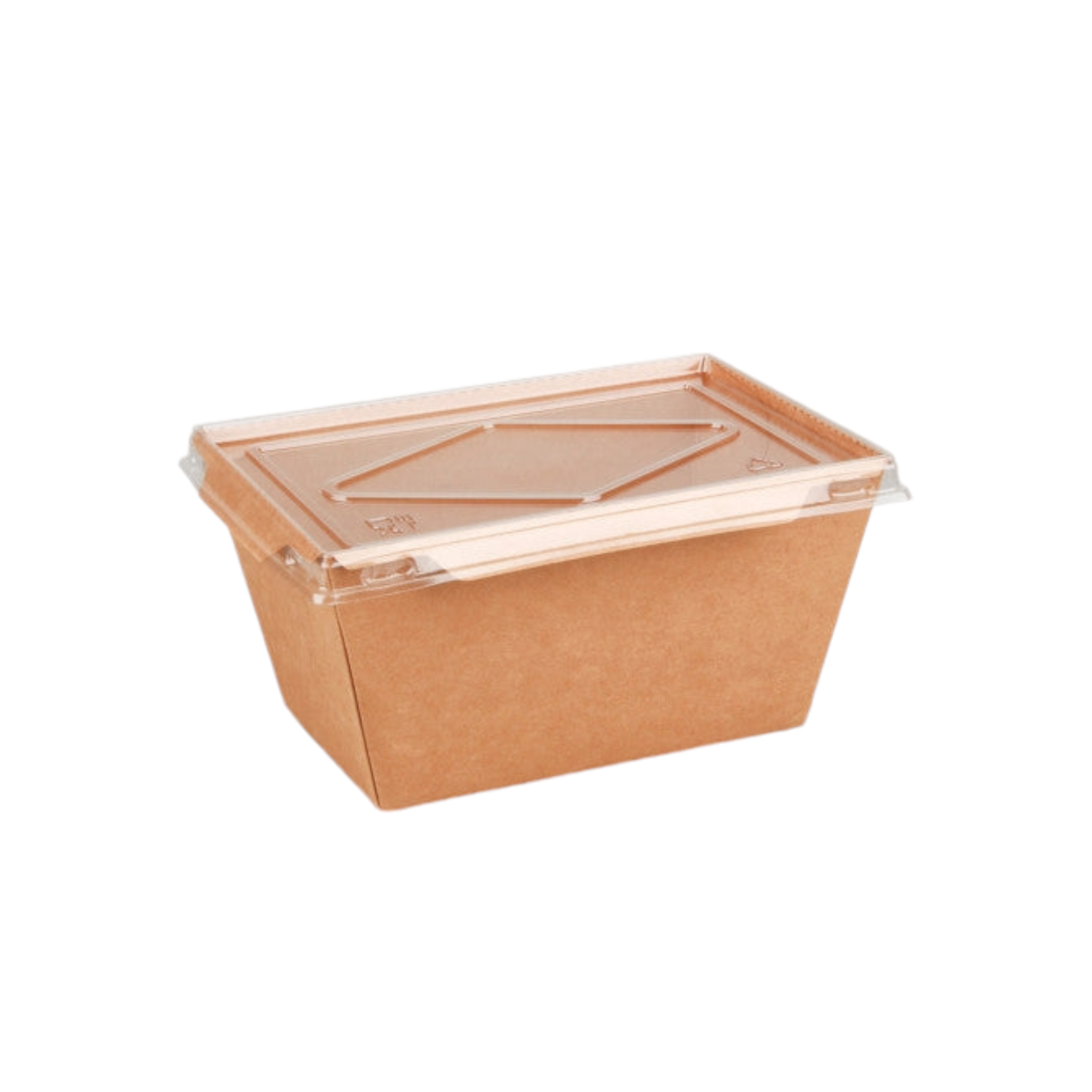 Kraft Paper Food Lunch Meal Box 1400ml Cliplock with PET Lid Combo 5pack