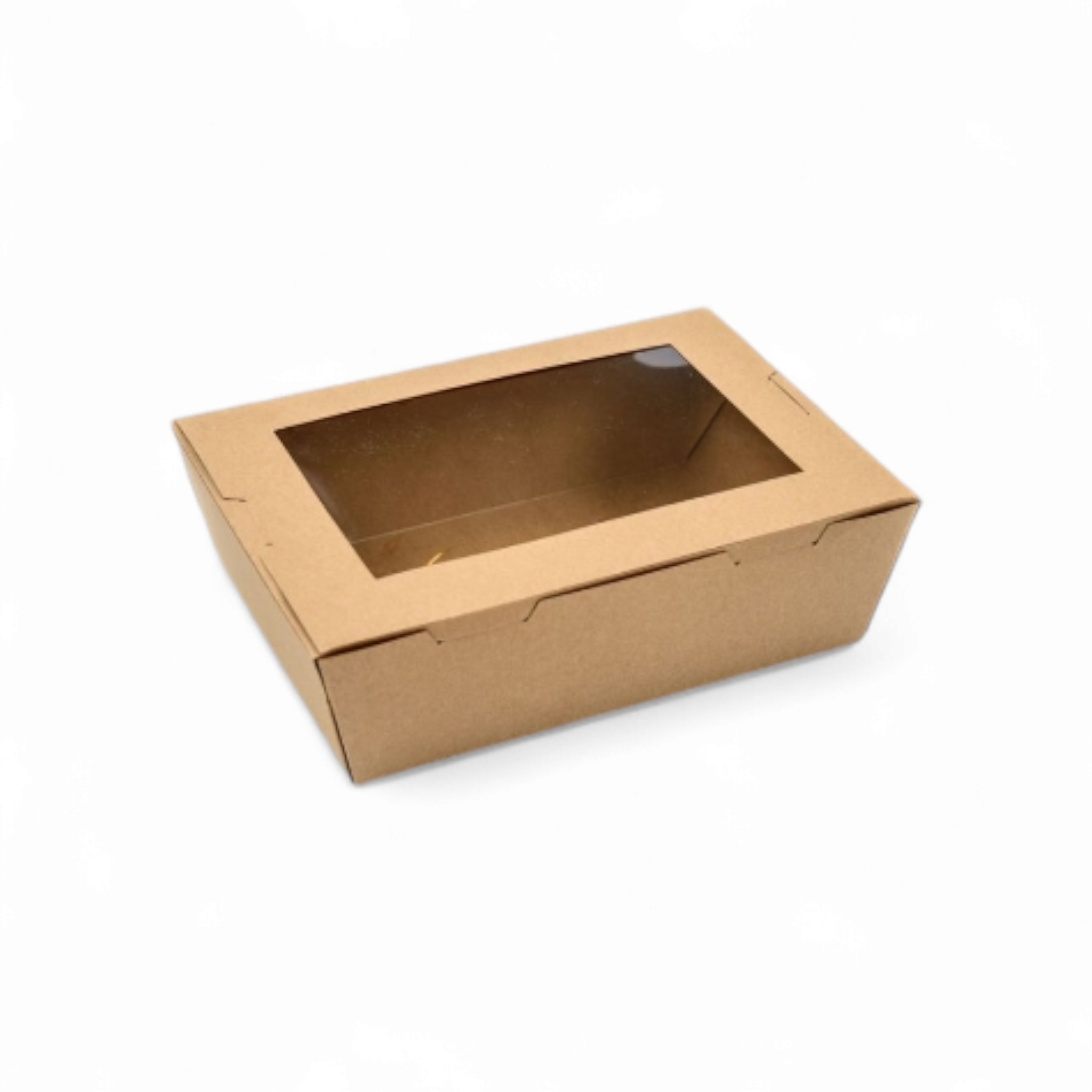 Kraft Paper Biscuit Gift Box with Window 17.5x12.5cm-22x14cm