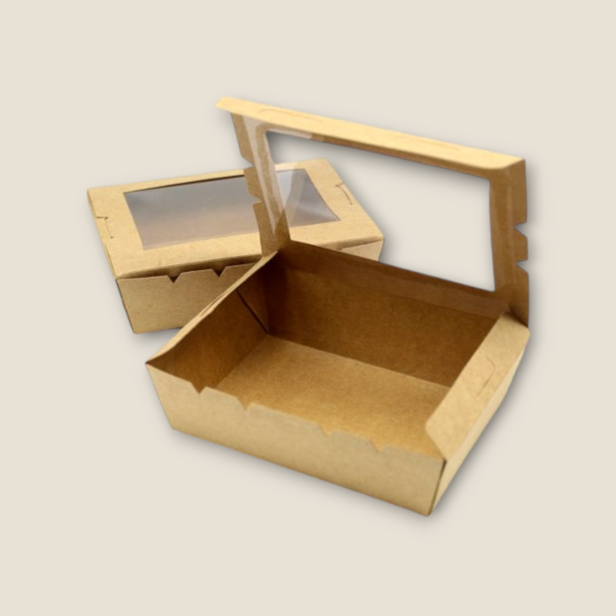 Kraft Paper Biscuit Gift Box with Window 17.5x12.5cm-22x14cm