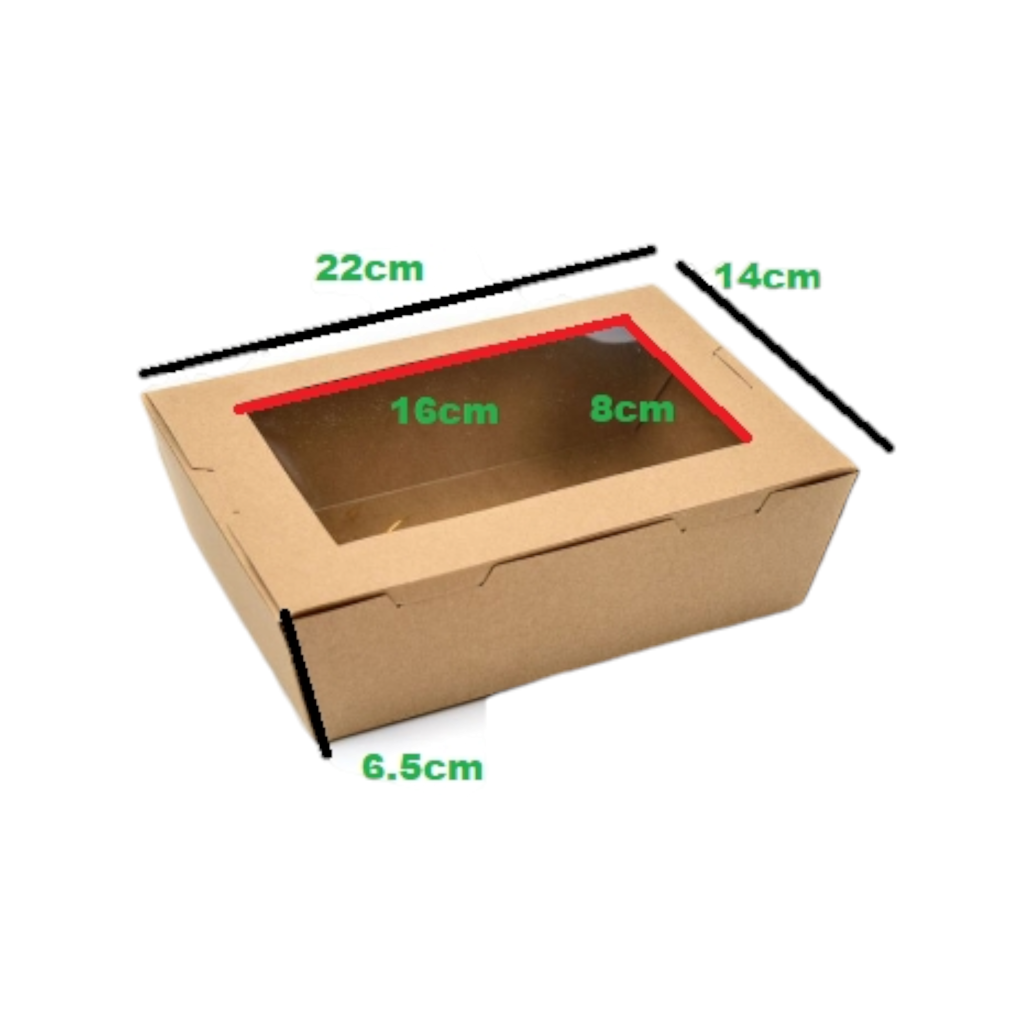 Kraft Paper Biscuit Gift Box with Window 17.5x12.5cm-22x14cm